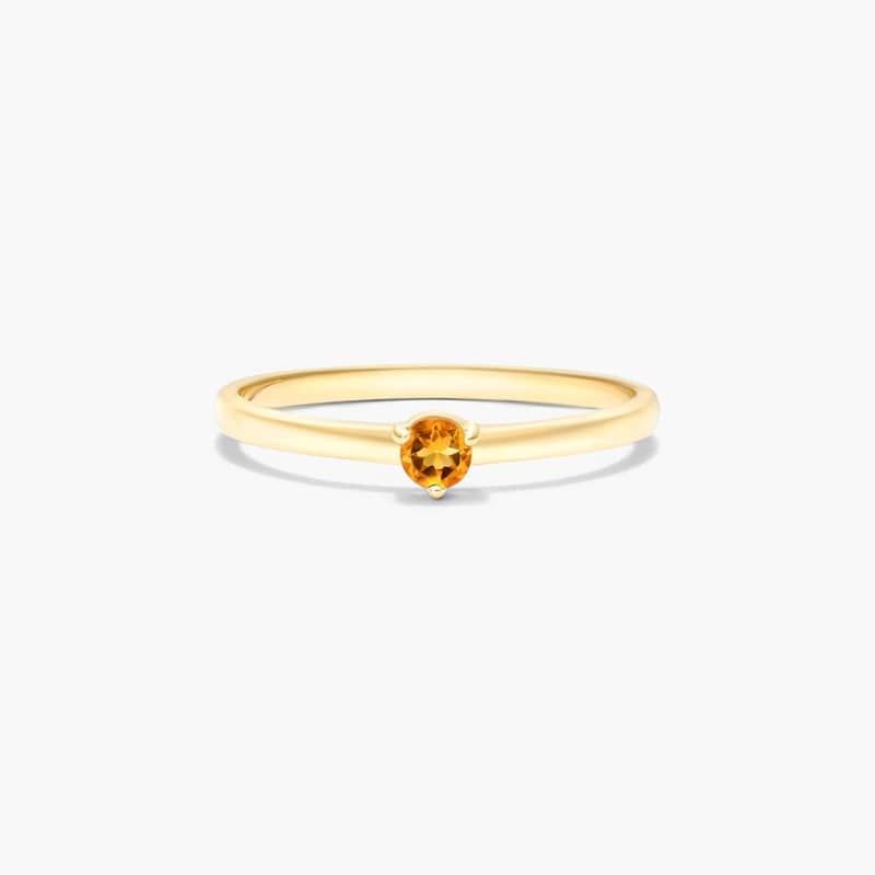 Petite Single Citrine Birthstone Ring In 14K Yellow Gold By James Allen
