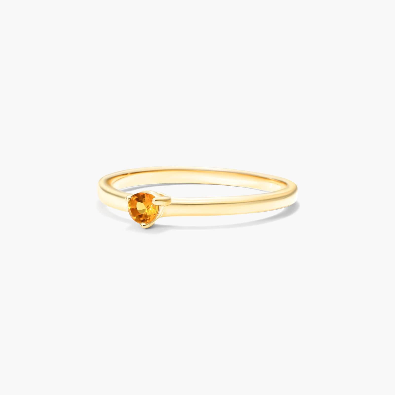 Petite Single Citrine Birthstone Ring In 14K Yellow Gold By James Allen