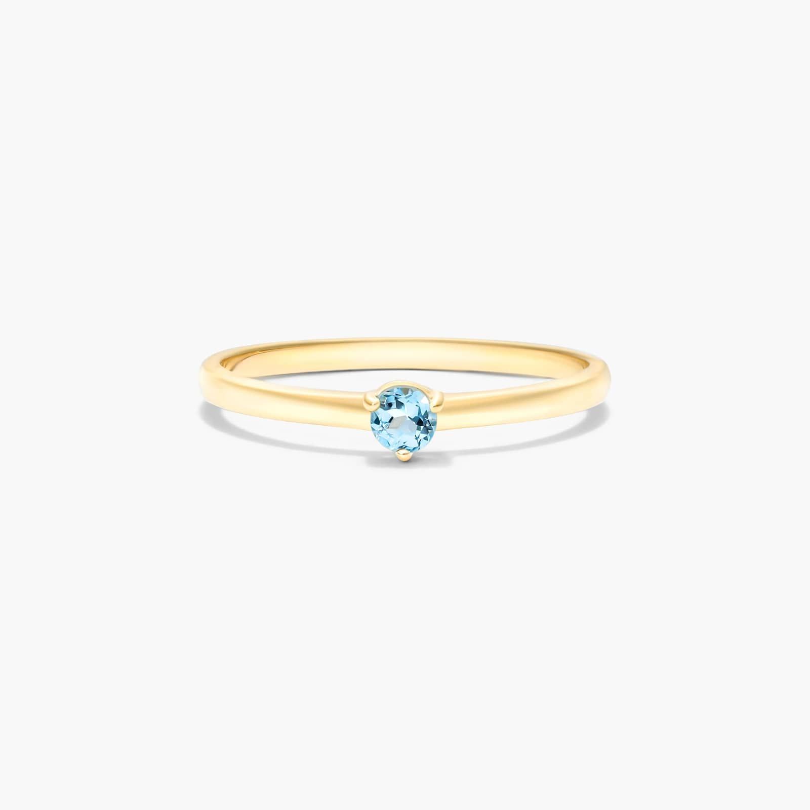 Petite Single Blue Topaz Birthstone Ring In 14K Yellow Gold By James Allen