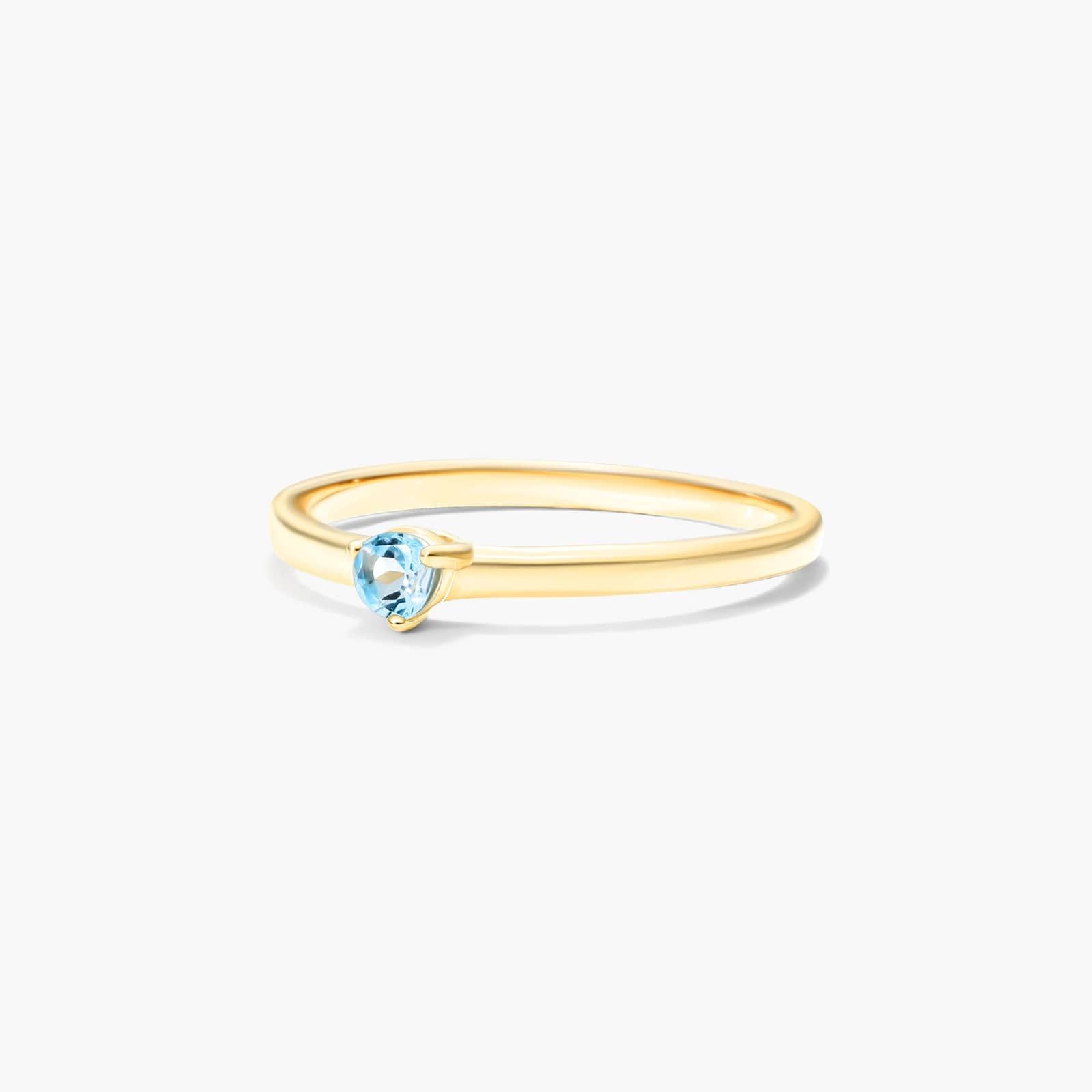 Petite Single Blue Topaz Birthstone Ring In 14K Yellow Gold By James Allen