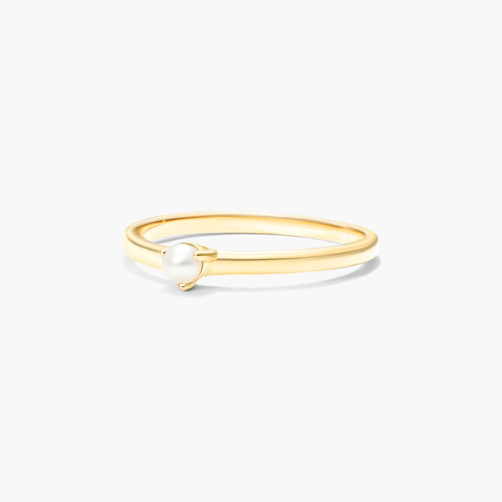 Petite Single Cultured Freshwater Pearl Birthstone Ring In 14K Yellow Gold By James Allen