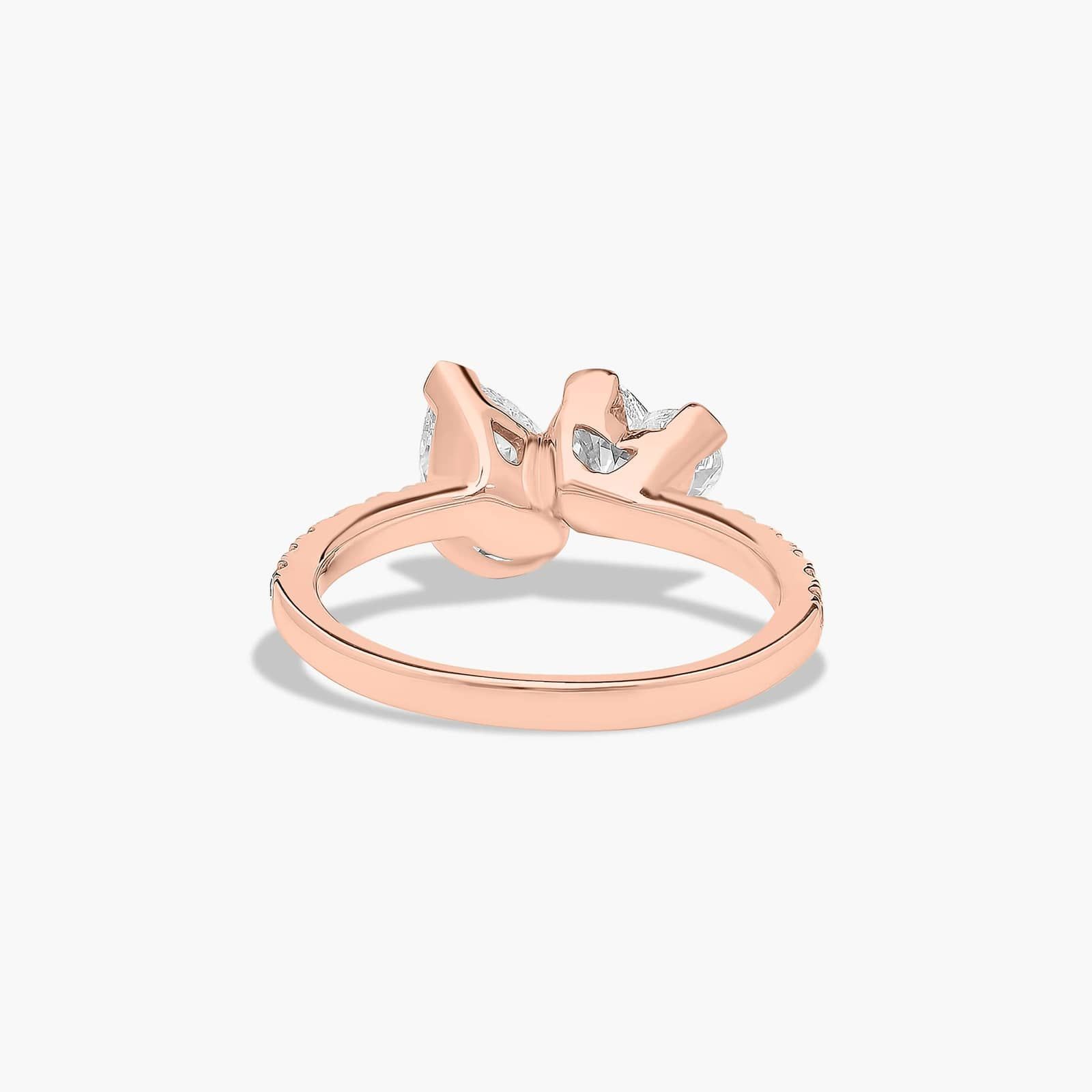 Toi et Moi Pear And Heart Shaped Pavé Lab-Grown Diamond Ring In 14K Rose Gold By James Allen