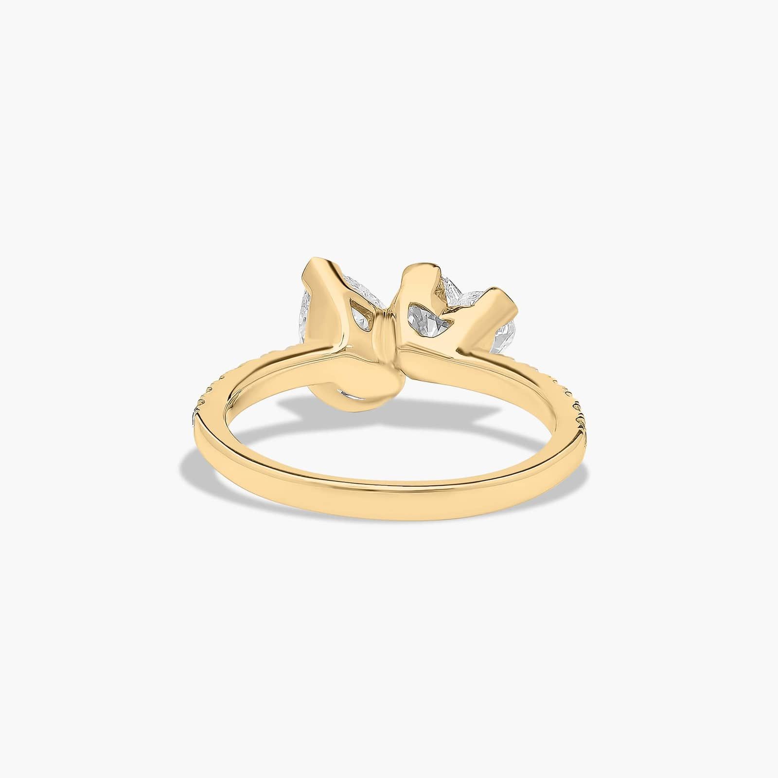 Toi et Moi Pear and Heart Shaped Pavé Lab-Grown Diamond Ring In 14K Yellow Gold By James Allen
