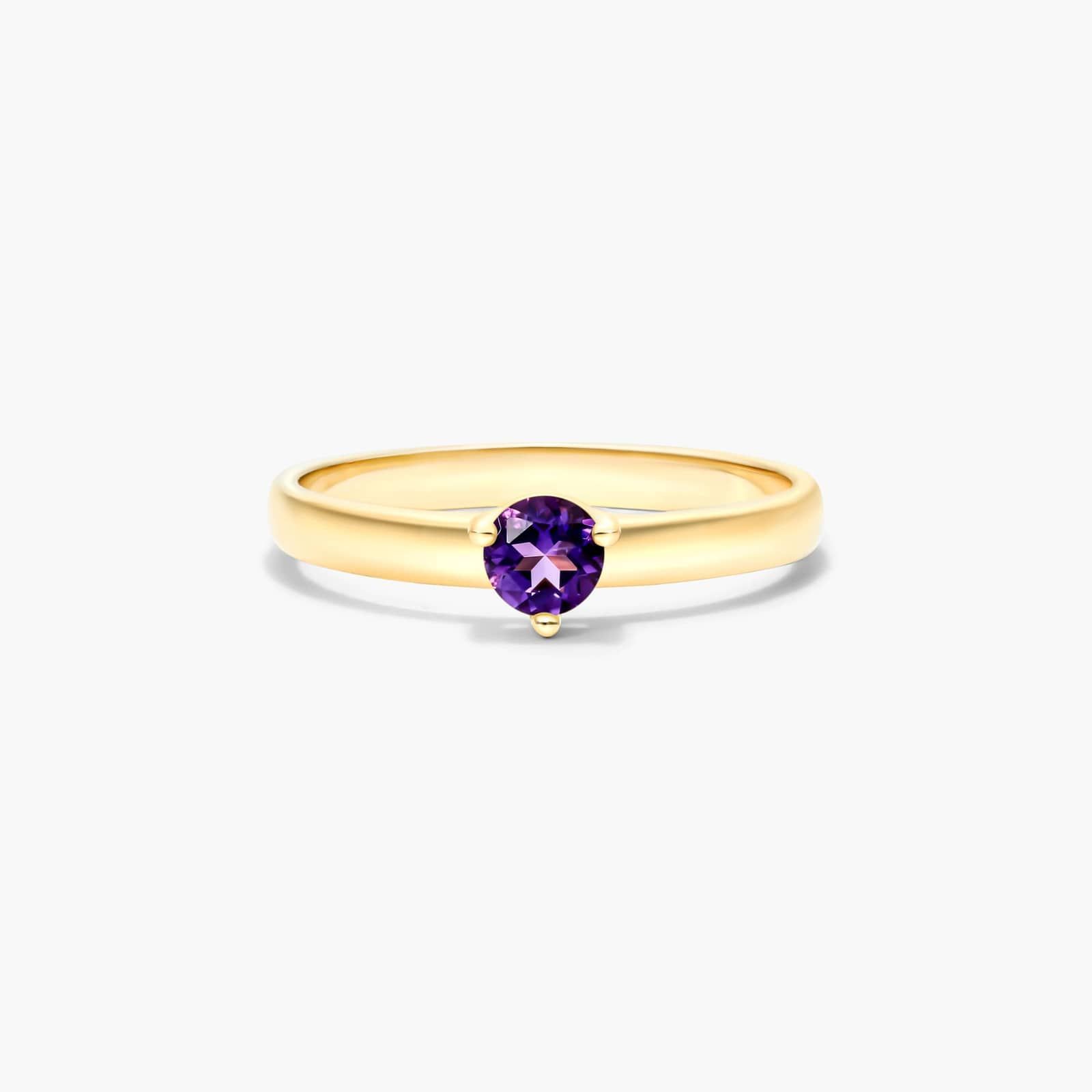 Amethyst Solitaire Birthstone Ring In 14K Yellow Gold By James Allen