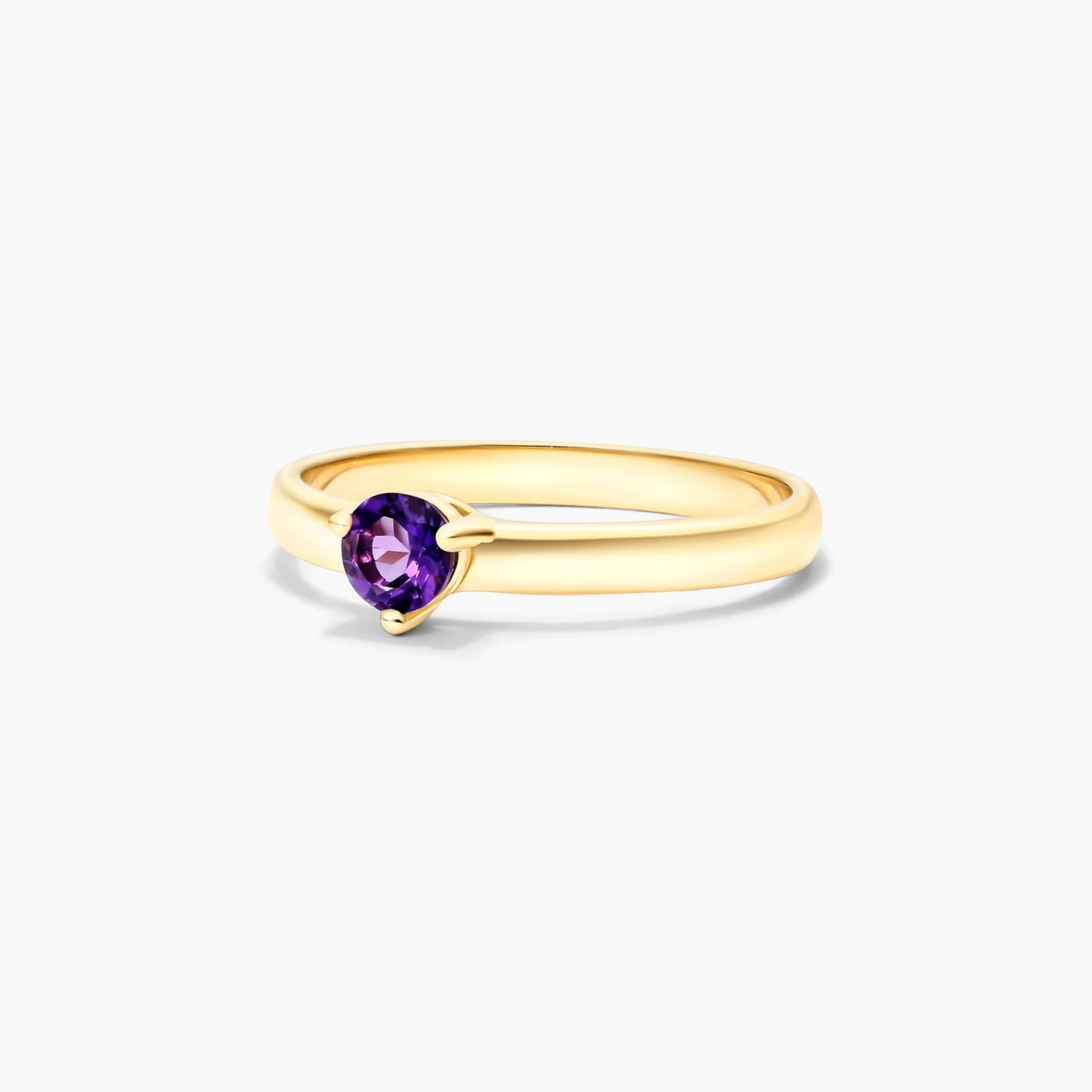 Amethyst Solitaire Birthstone Ring In 14K Yellow Gold By James Allen