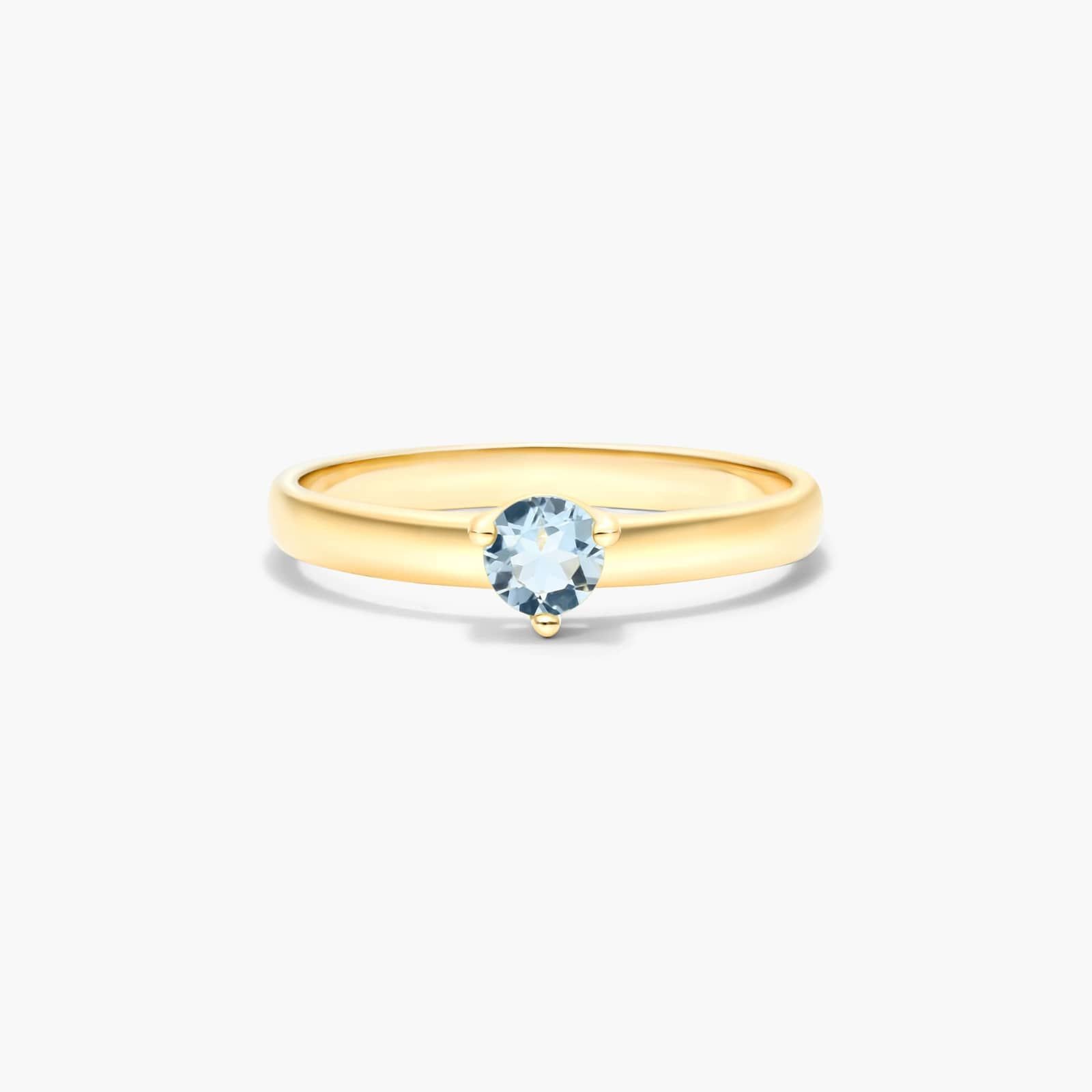 Aquamarine Solitaire Birthstone Ring In 14K Yellow Gold By James Allen