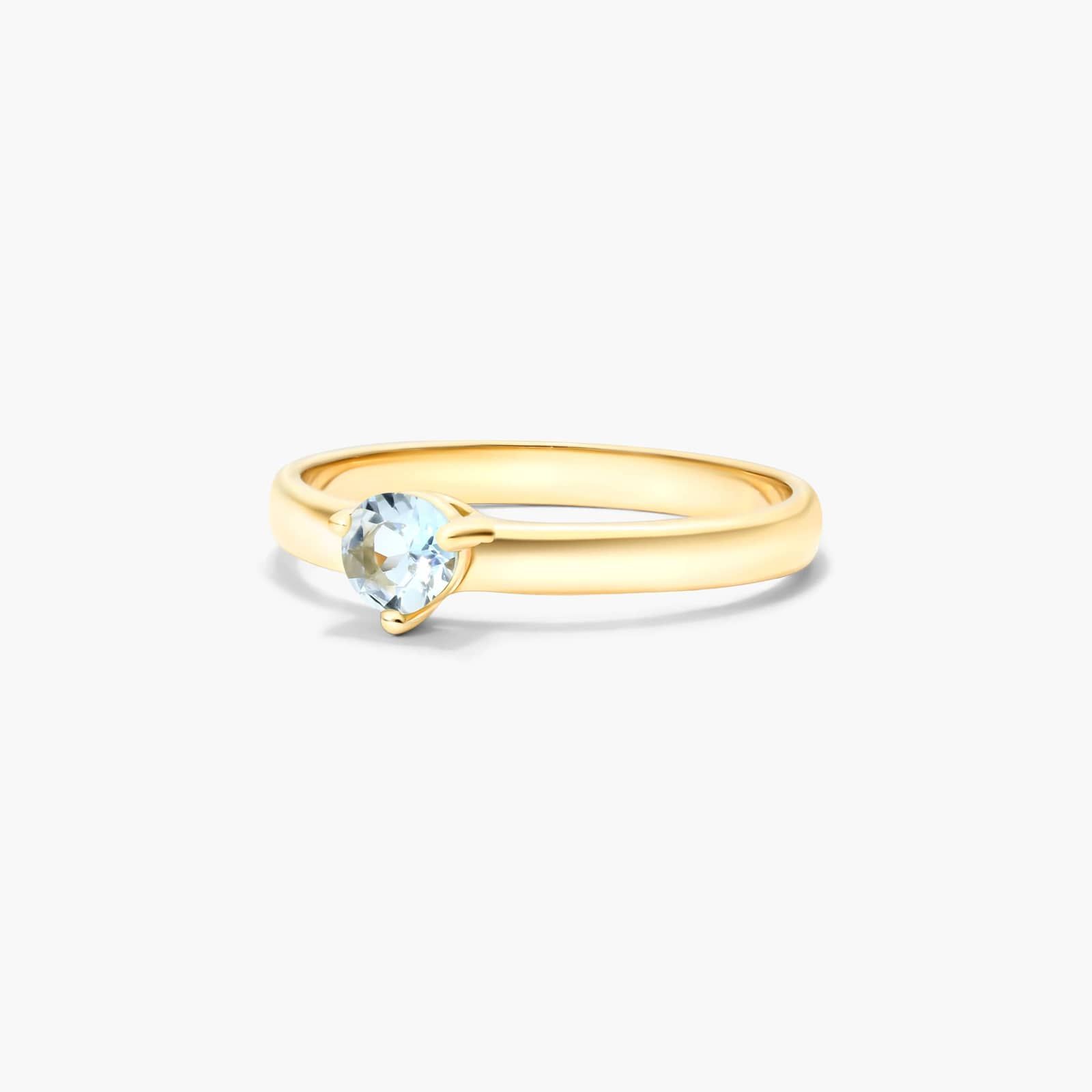 Aquamarine Solitaire Birthstone Ring In 14K Yellow Gold By James Allen
