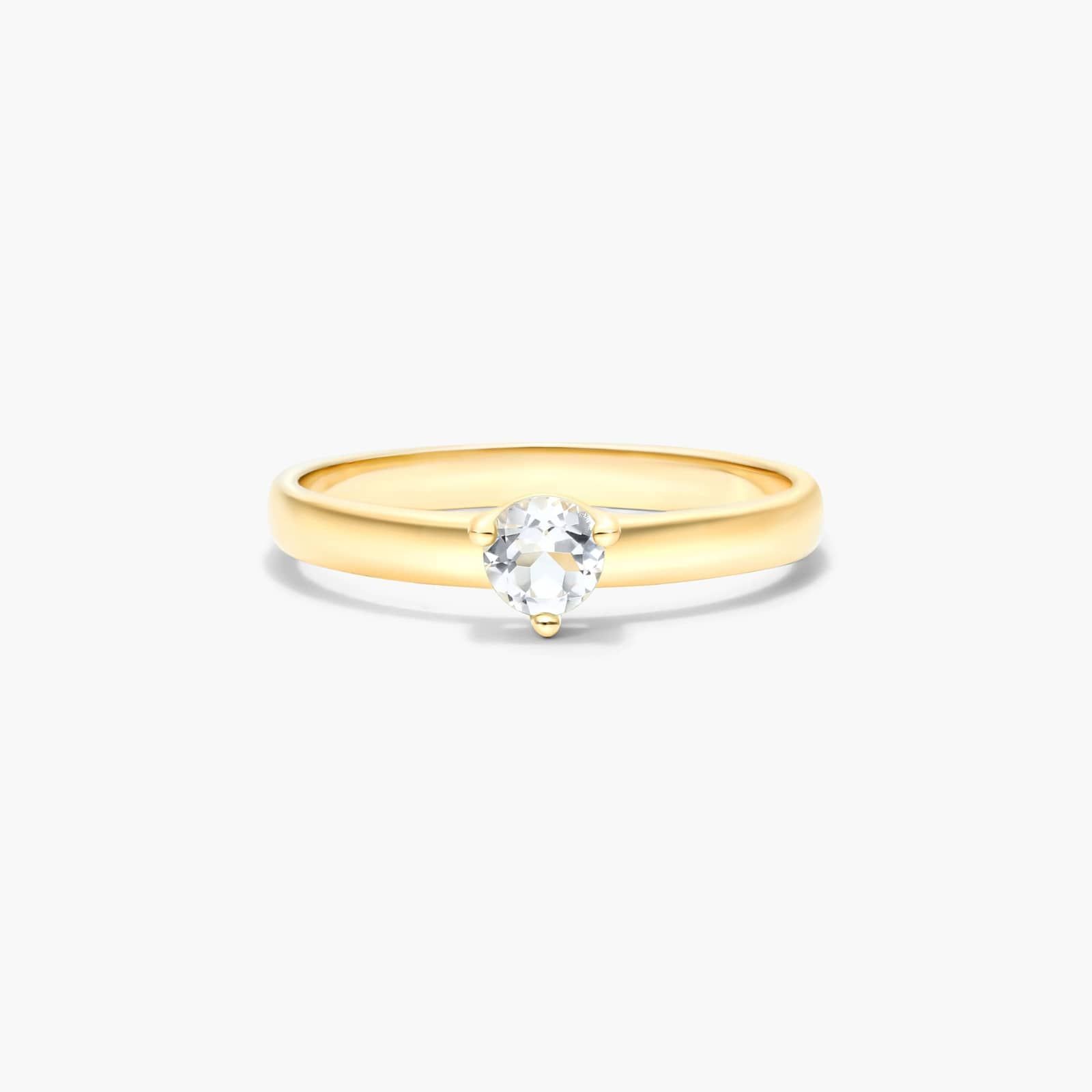 White Topaz Solitaire Birthstone Ring In 14K Yellow Gold By James Allen