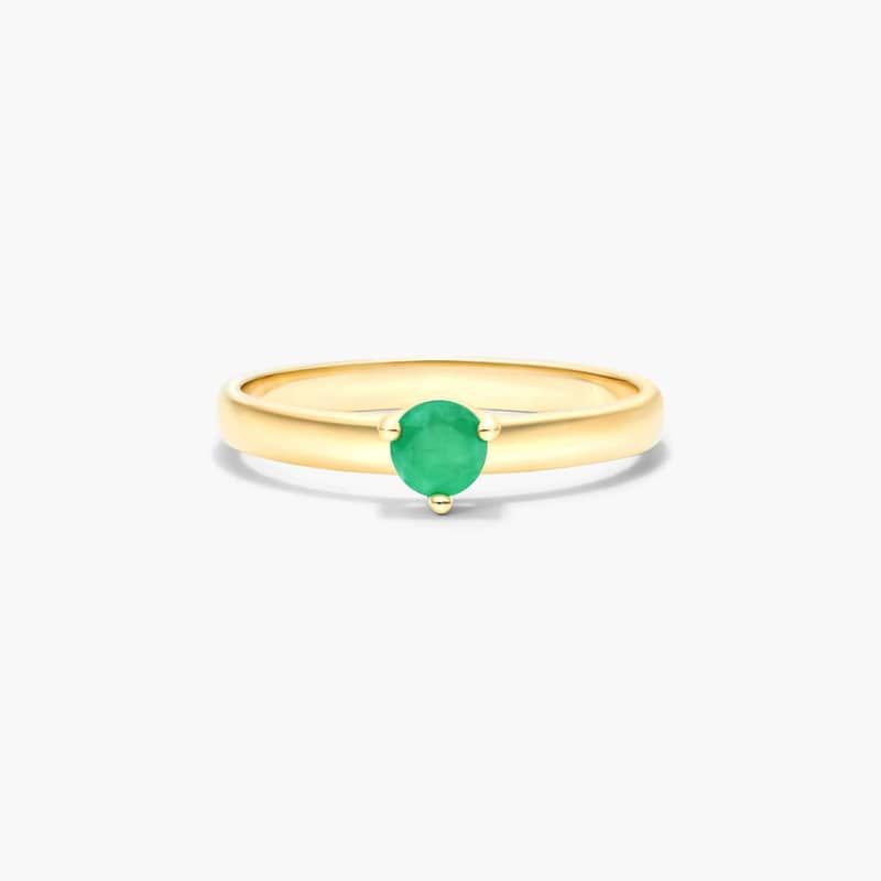 Emerald Solitaire Birthstone Ring In 14K Yellow Gold By James Allen