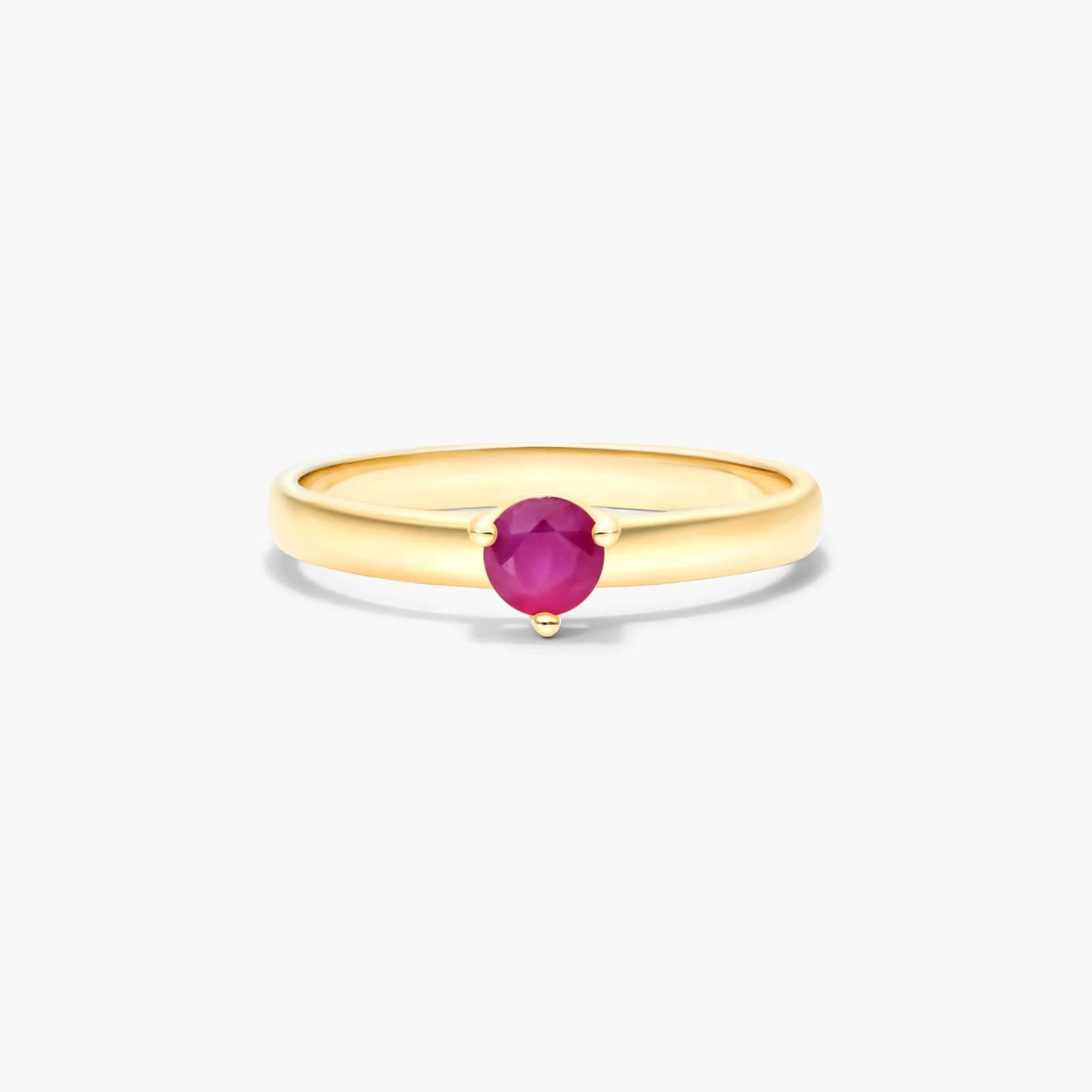 Ruby Solitaire Birthstone Ring In 14K Yellow Gold By James Allen