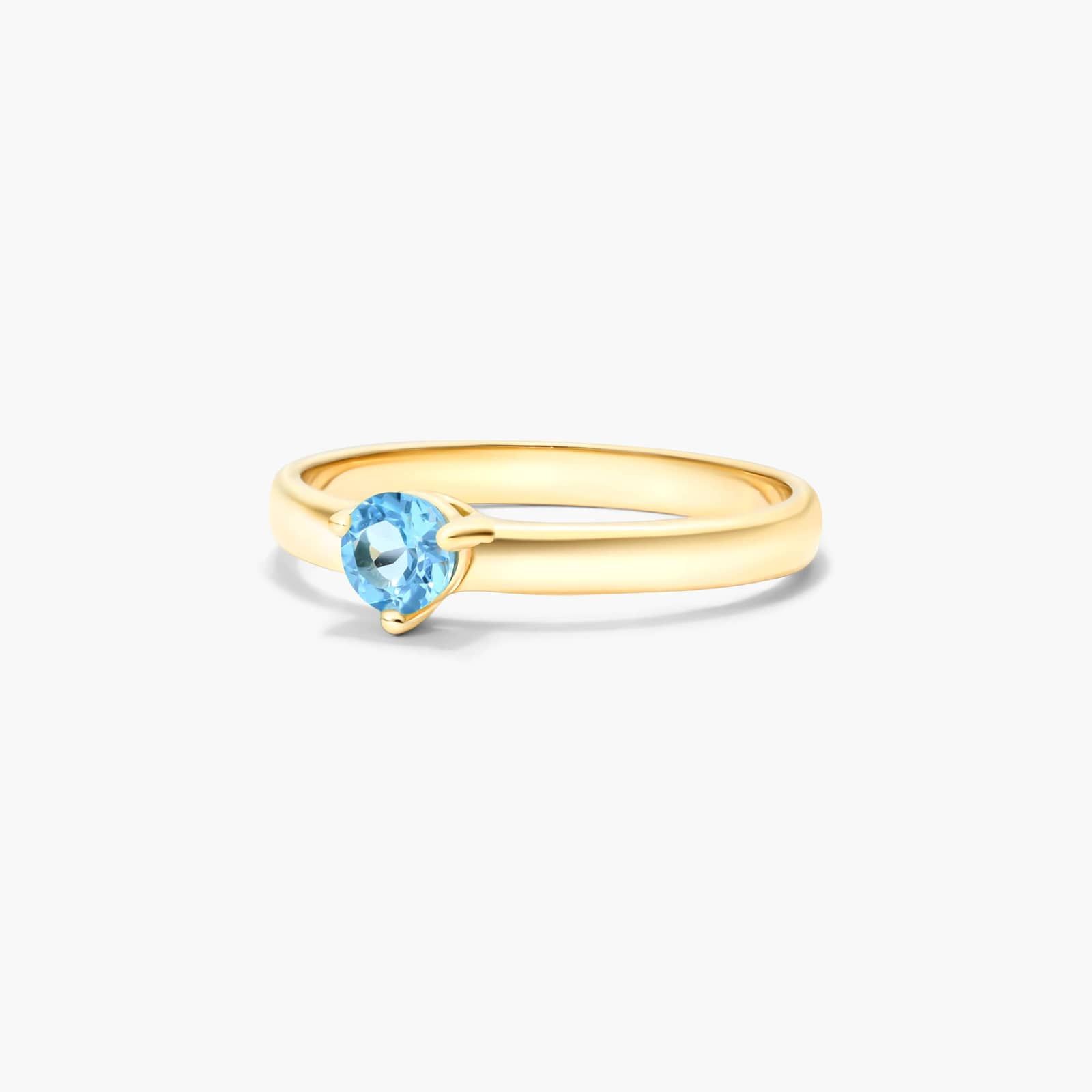 Blue Topaz Solitaire Birthstone Ring In 14K Yellow Gold By James Allen