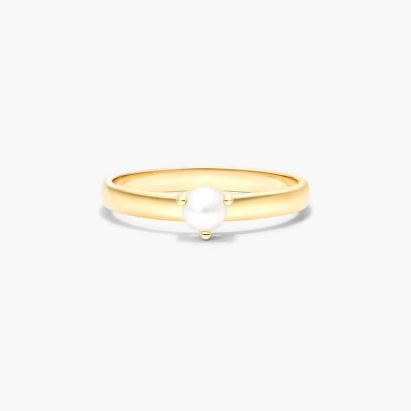 Cultured Freshwater Pearl Solitaire Birthstone Ring In 14K Yellow Gold By James Allen