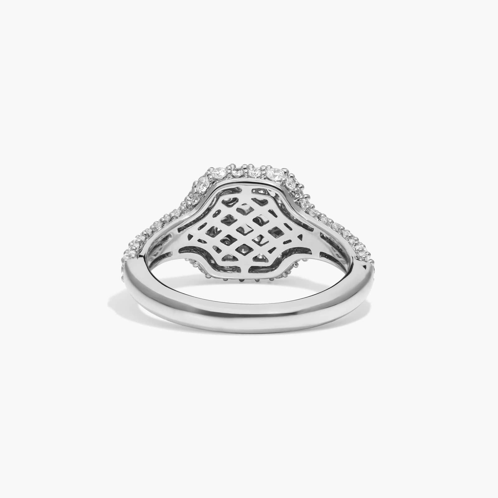 Scattered Pavé Signet Ring With 0.90 CTW Round Lab-Grown Diamonds In 14K White Gold By James Allen