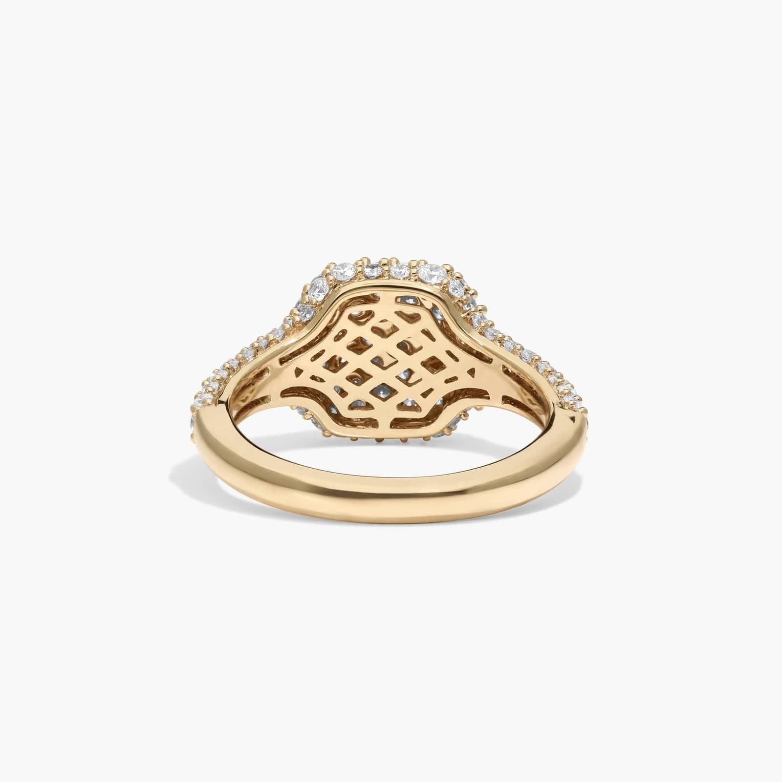 Scattered Pavé Signet Ring With 0.90 CTW Round Lab-Grown Diamonds In 14K Yellow Gold By James Allen