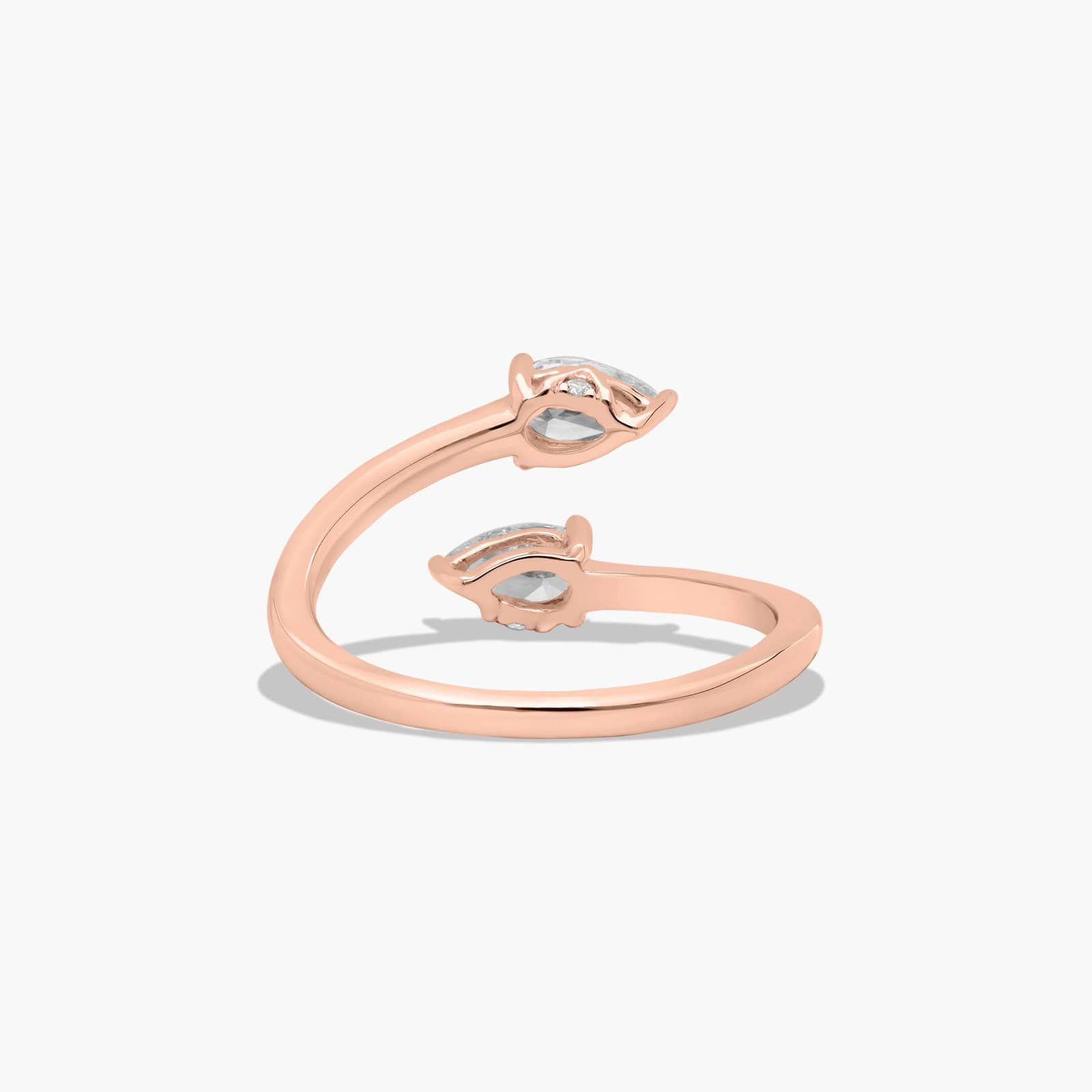 Toi et Moi Pear Shaped Lab-Grown Diamond Bypass Ring In 14K Rose Gold By James Allen