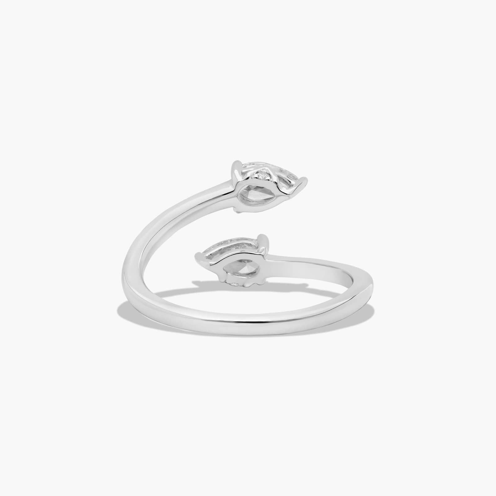 Toi et Moi Pear Shaped Lab-Grown Diamond Bypass Ring In 14K White Gold By James Allen