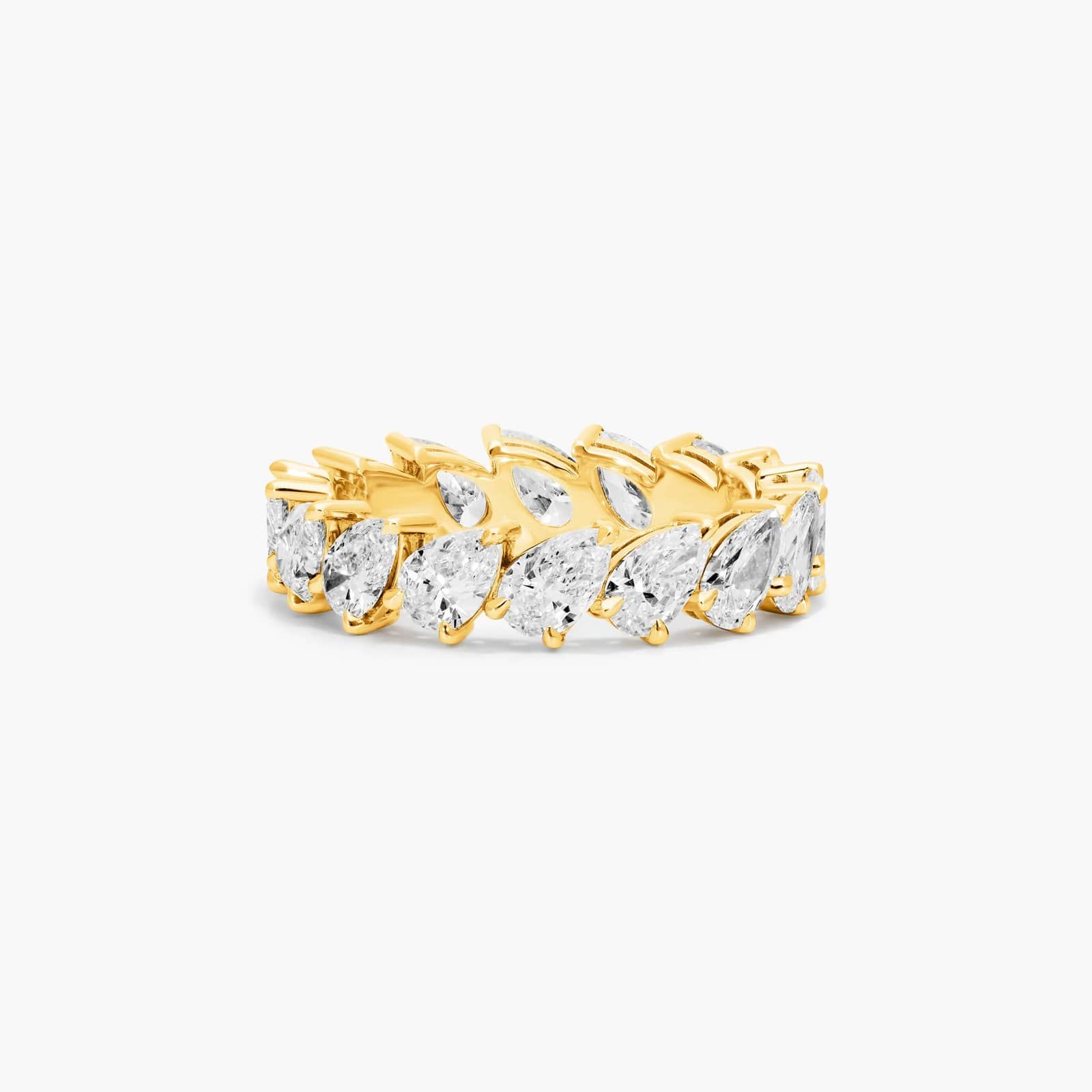 Diagonal Pear Shape Diamond Eternity Ring In 14K Yellow Gold By James Allen