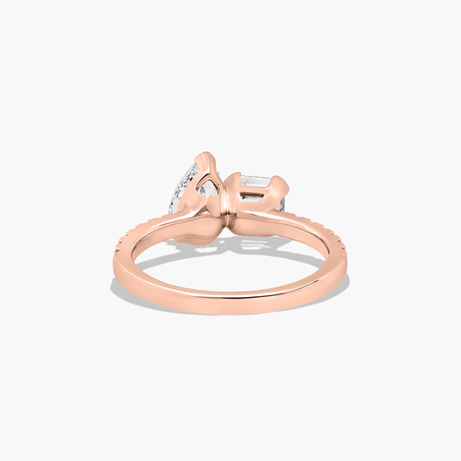 Toi et Moi Pear And Asscher Cut Pavé Lab-Grown Diamond Ring In 14K Rose Gold By James Allen