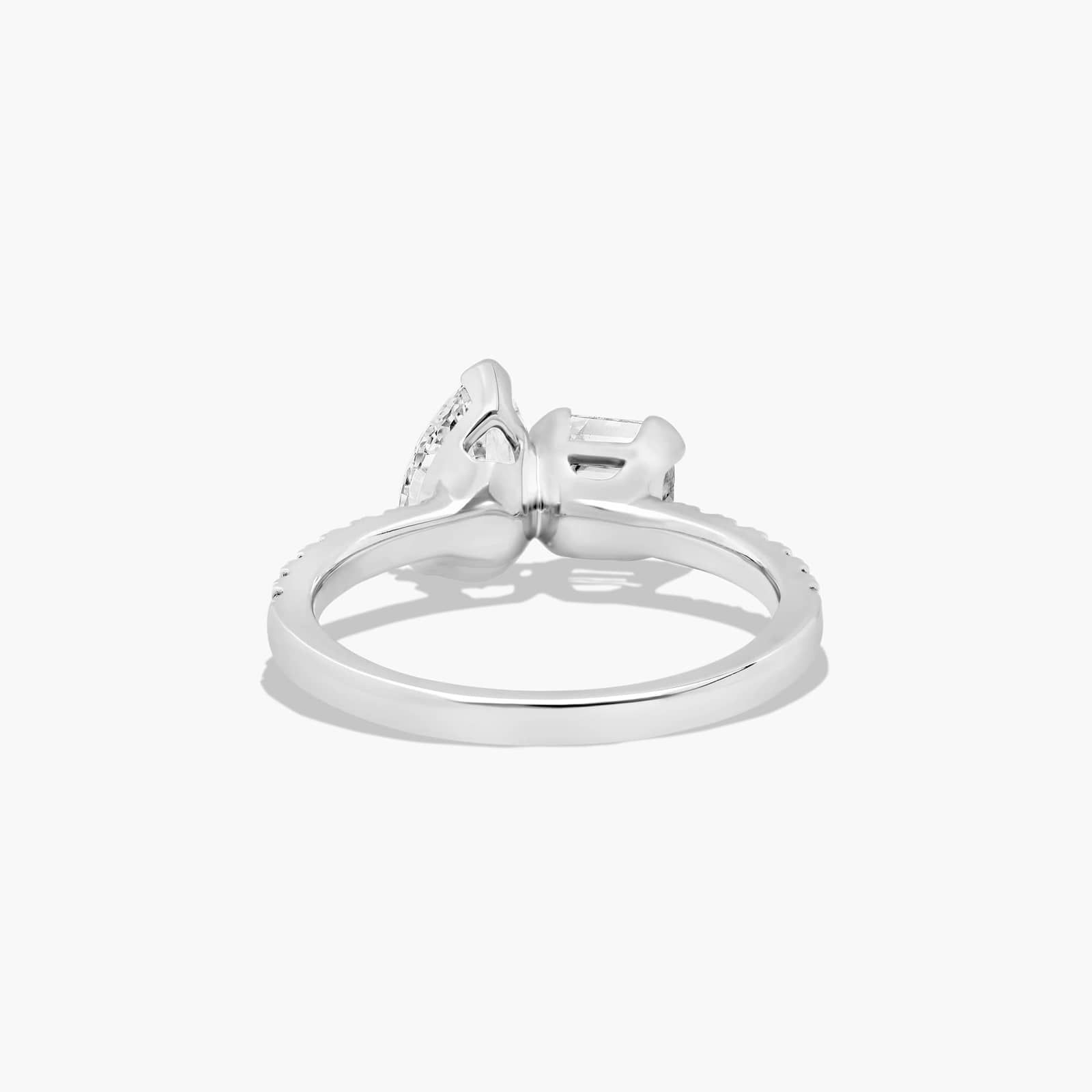Toi et Moi Pear And Asscher Cut Pavé Lab-Grown Diamond Ring In 14K White Gold By James Allen