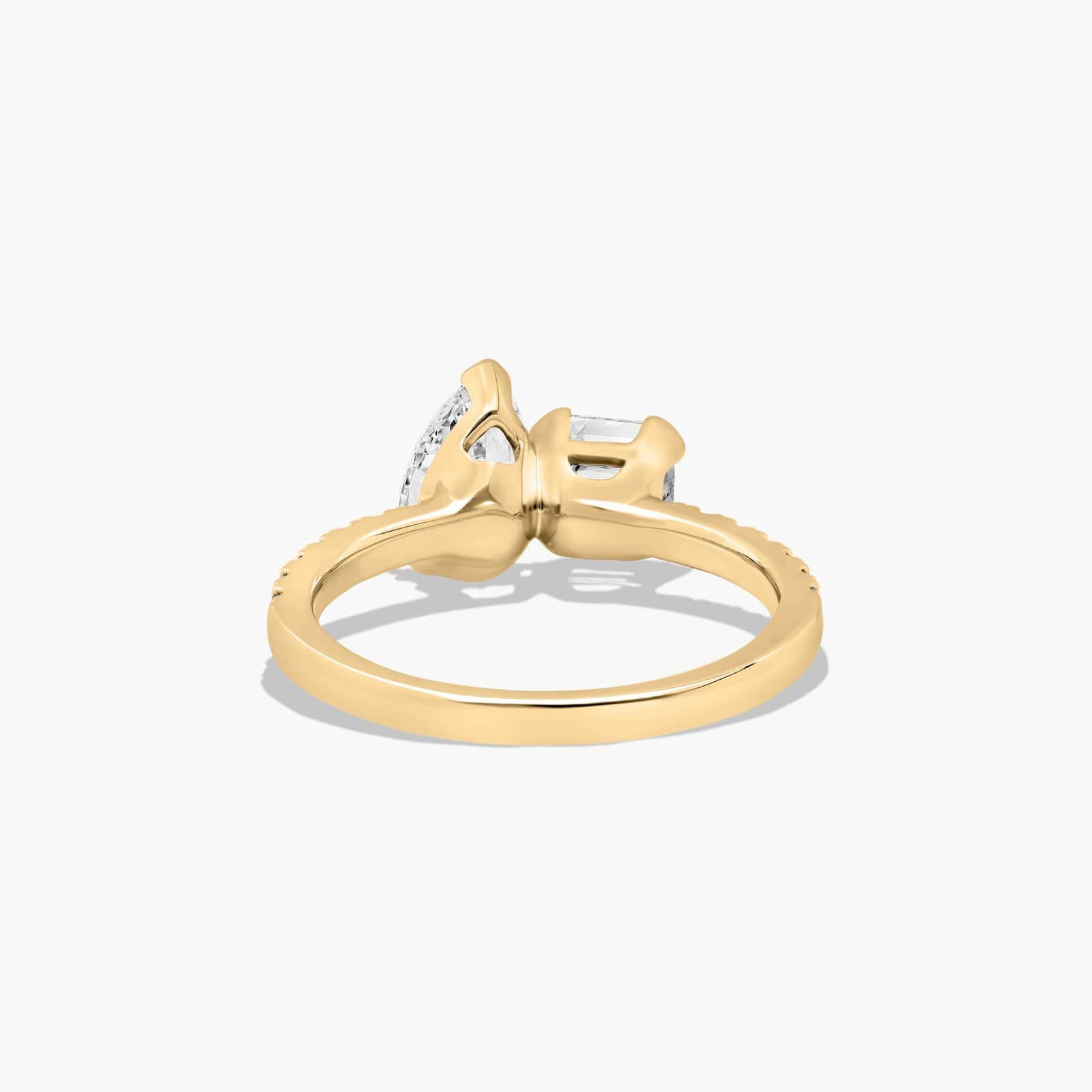 Toi et Moi Pear And Asscher Cut Pavé Lab-Grown Diamond Ring In 14K Yellow Gold By James Allen