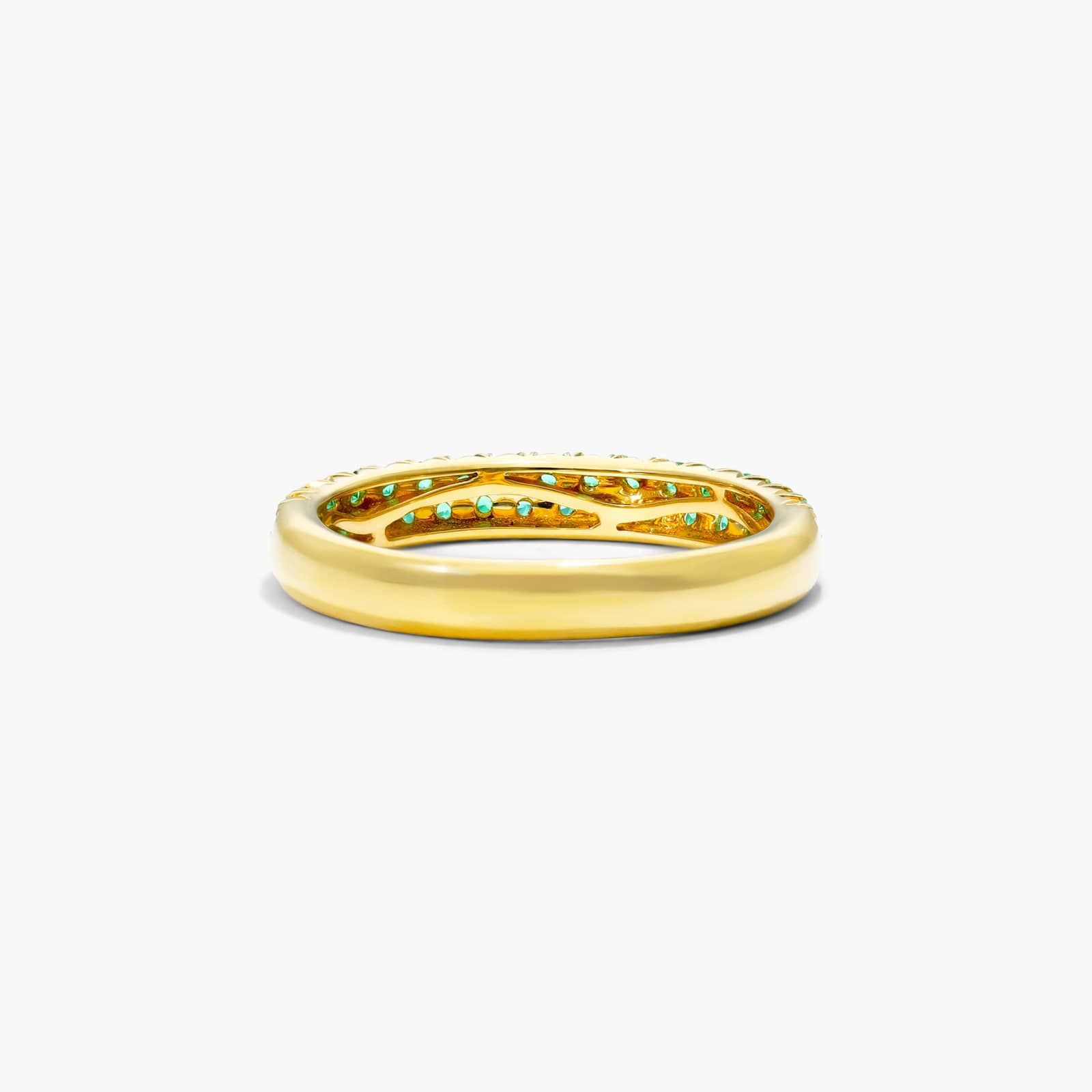 Double Row Pavé Emerald Ring In 14K Yellow Gold By James Allen