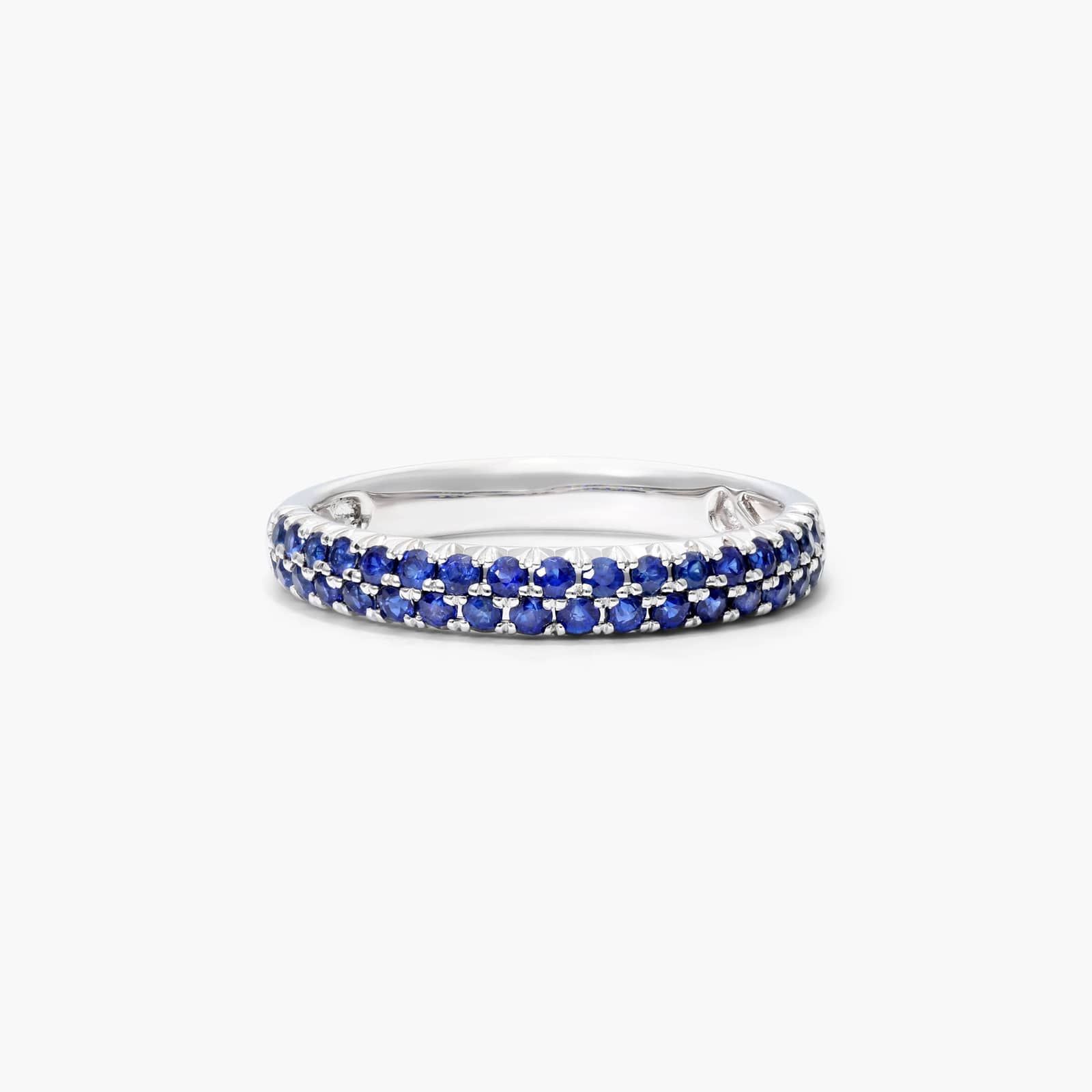 Double Row Pavé Sapphire Ring In 14K White Gold By James Allen