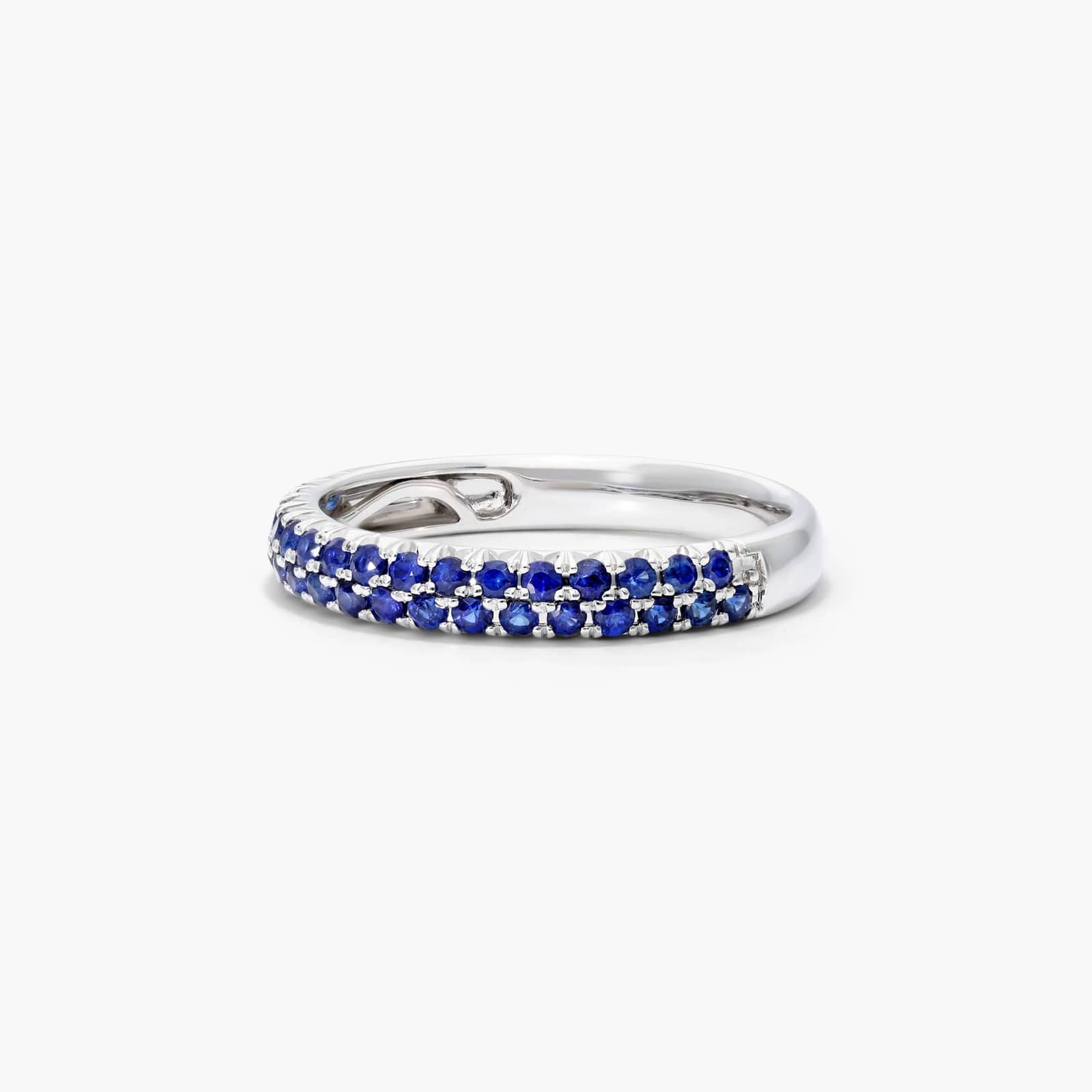 Double Row Pavé Sapphire Ring In 14K White Gold By James Allen