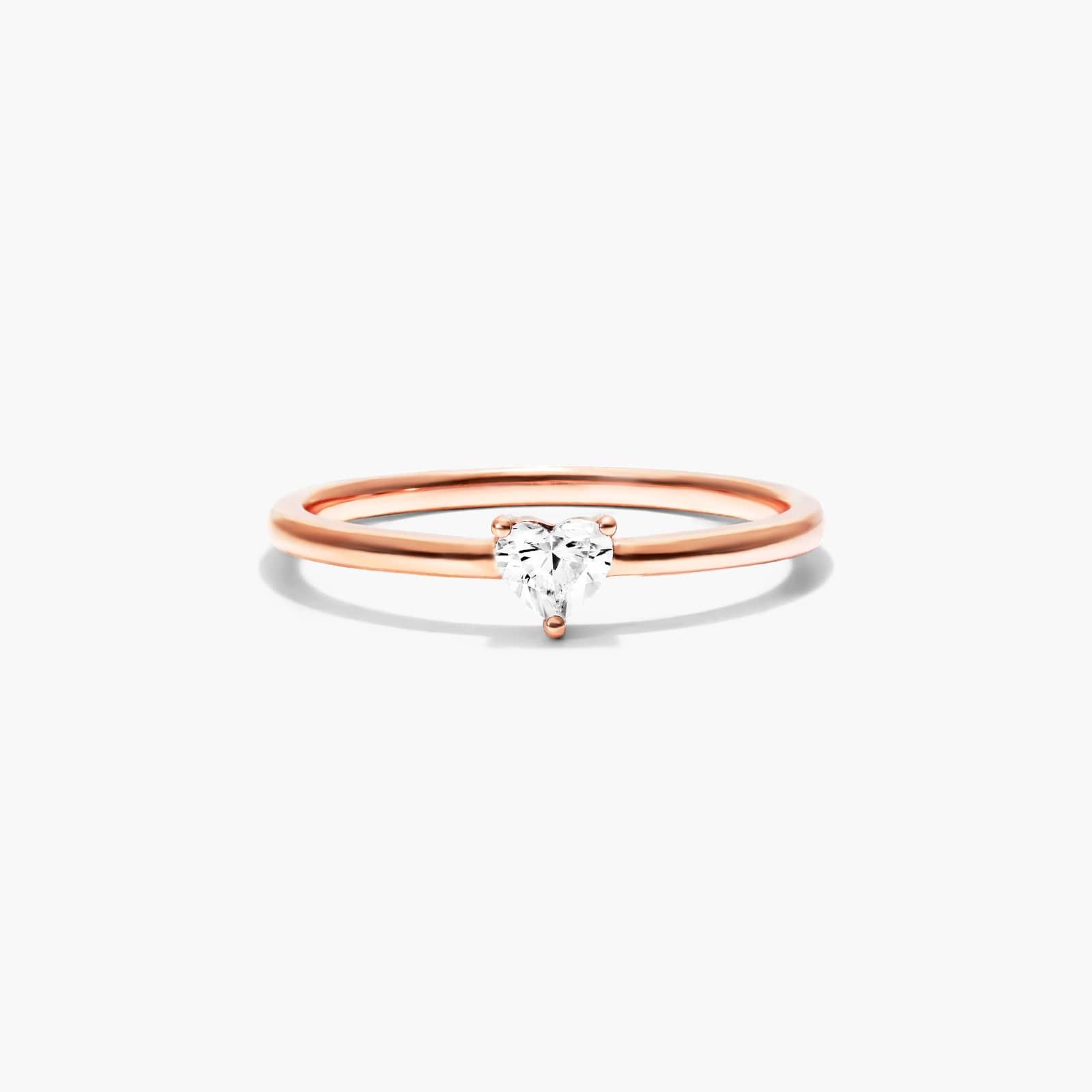 Petite Heart Shape Solitaire Diamond Ring In 14K Rose Gold By James Allen