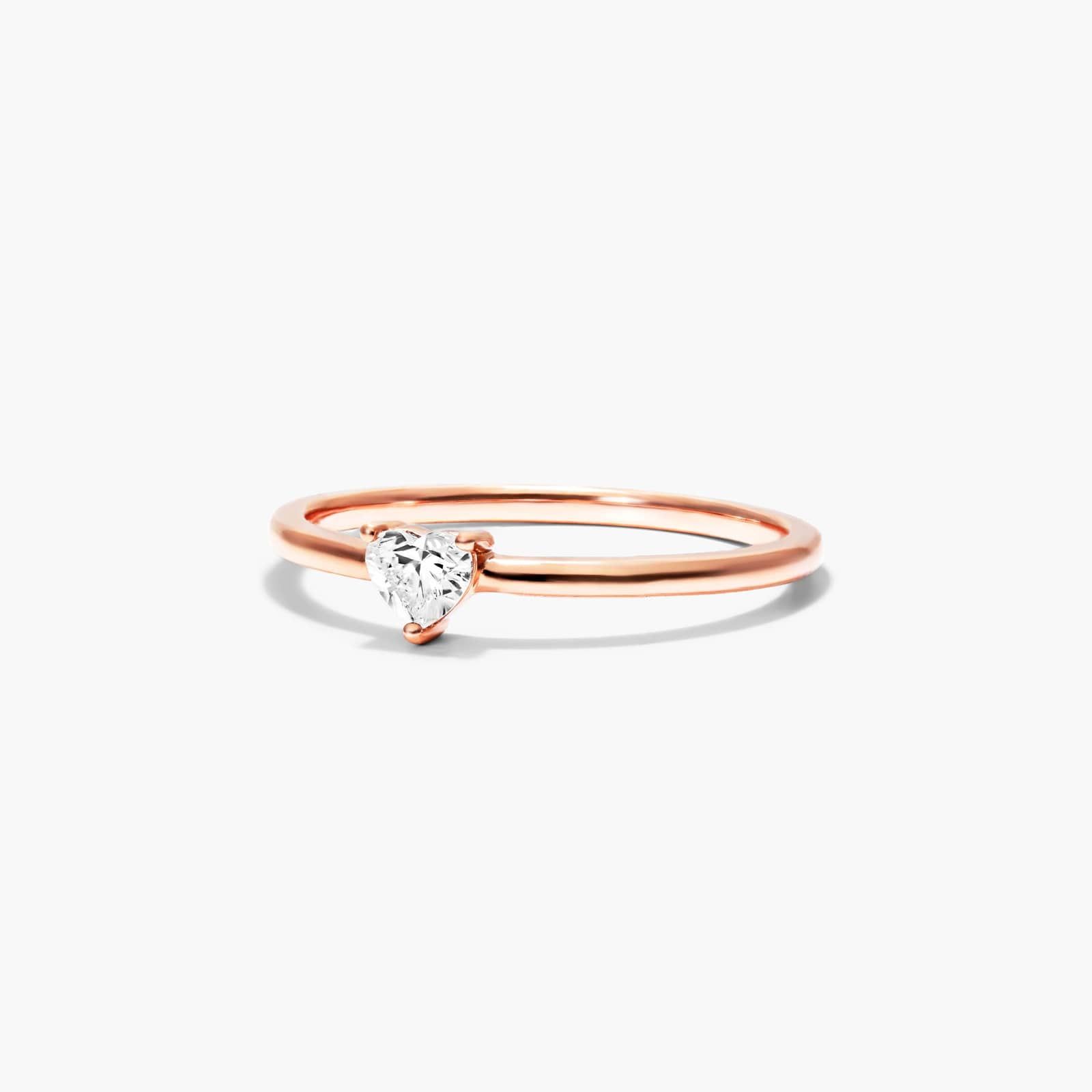 Petite Heart Shape Solitaire Diamond Ring In 14K Rose Gold By James Allen
