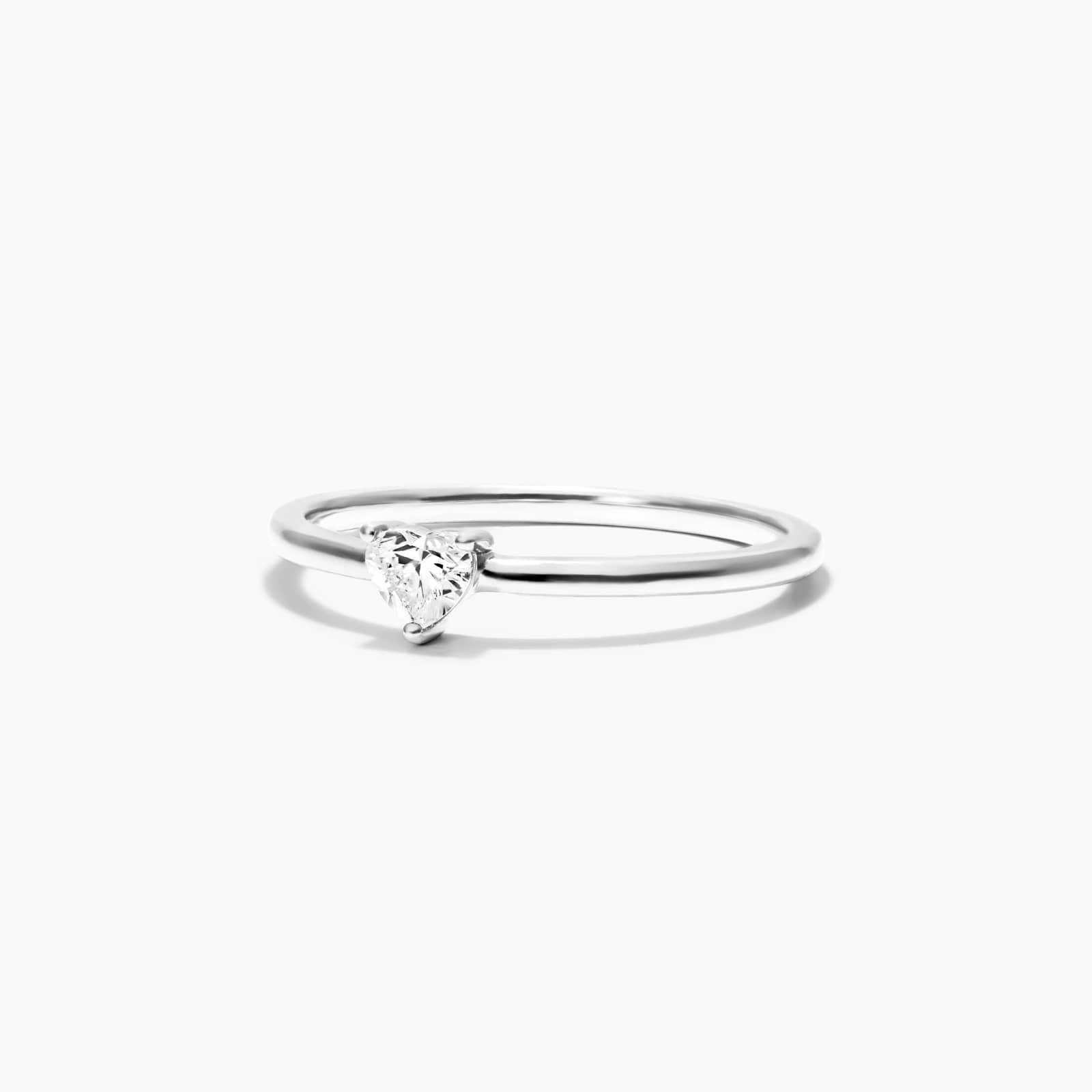 Petite Heart Shape Solitaire Diamond Ring In 14K White Gold By James Allen