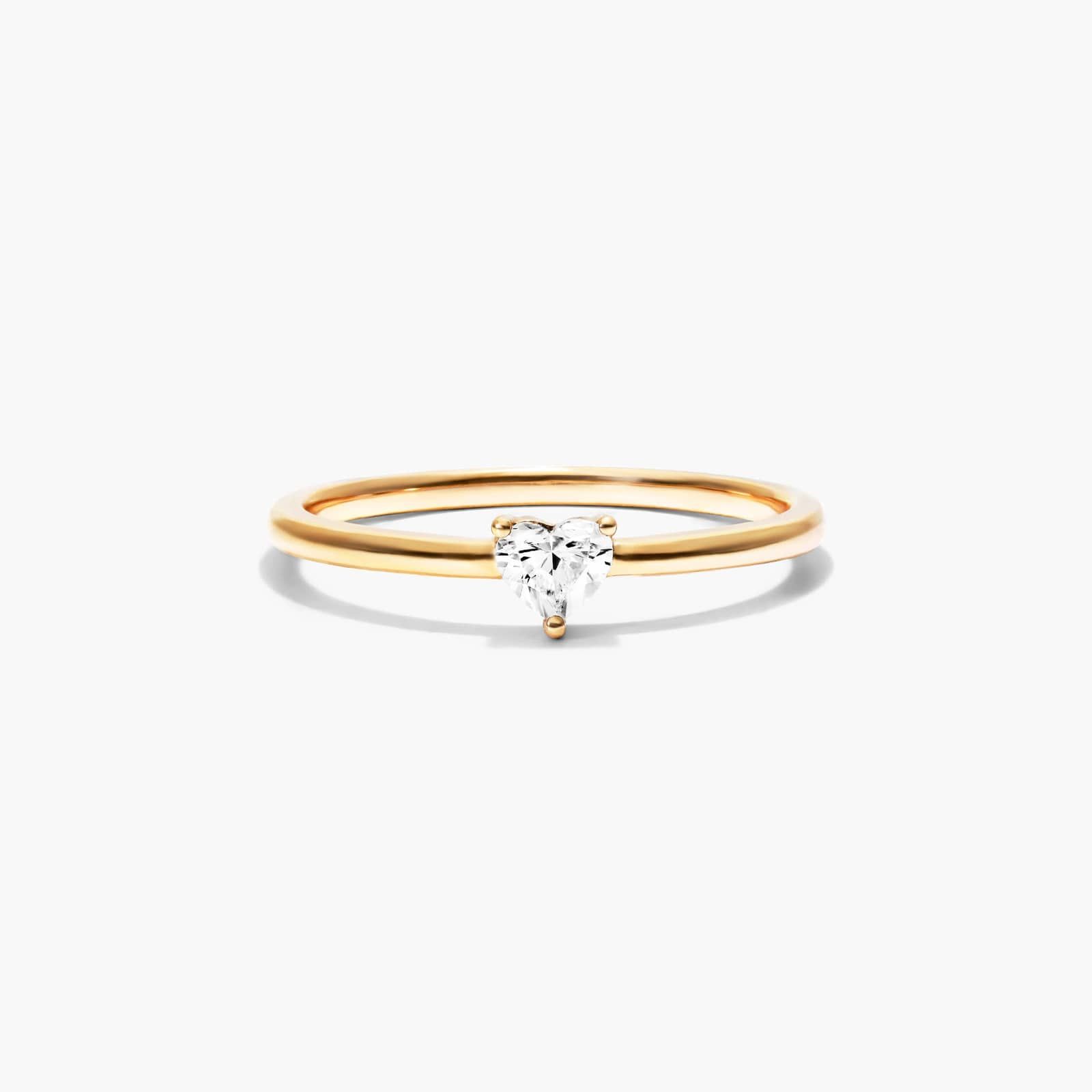 Petite Heart Shape Solitaire Diamond Ring In 14K Yellow Gold By James Allen