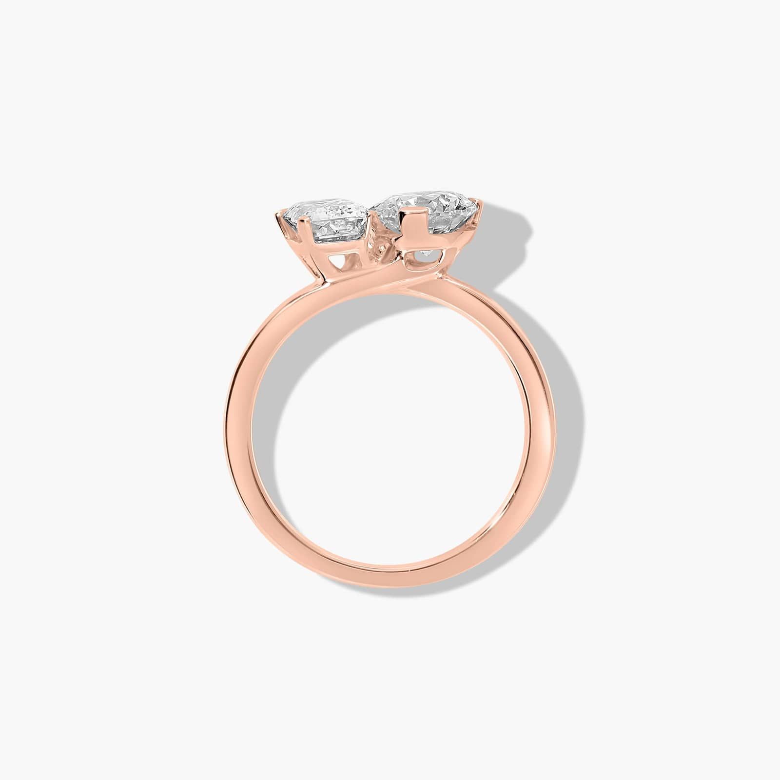Toi et Moi Round And Emerald Cut Lab-Grown Diamond Ring In 14K Rose Gold By James Allen