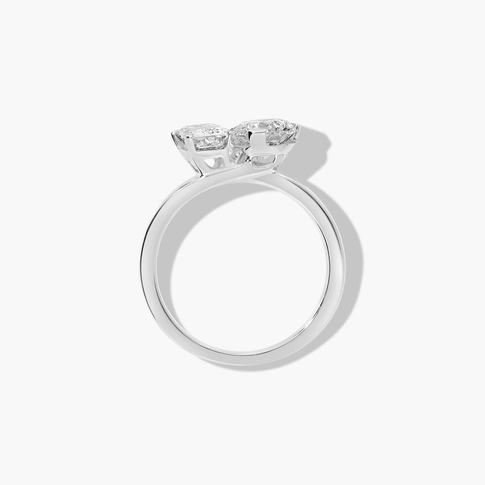 Toi et Moi Round And Emerald Cut Lab-Grown Diamond Ring In 14K White Gold By James Allen