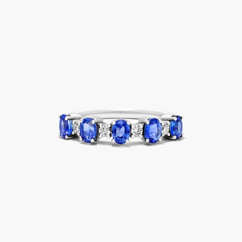 Oval Blue Sapphire And Diamond Ring In 14K White Gold By James Allen