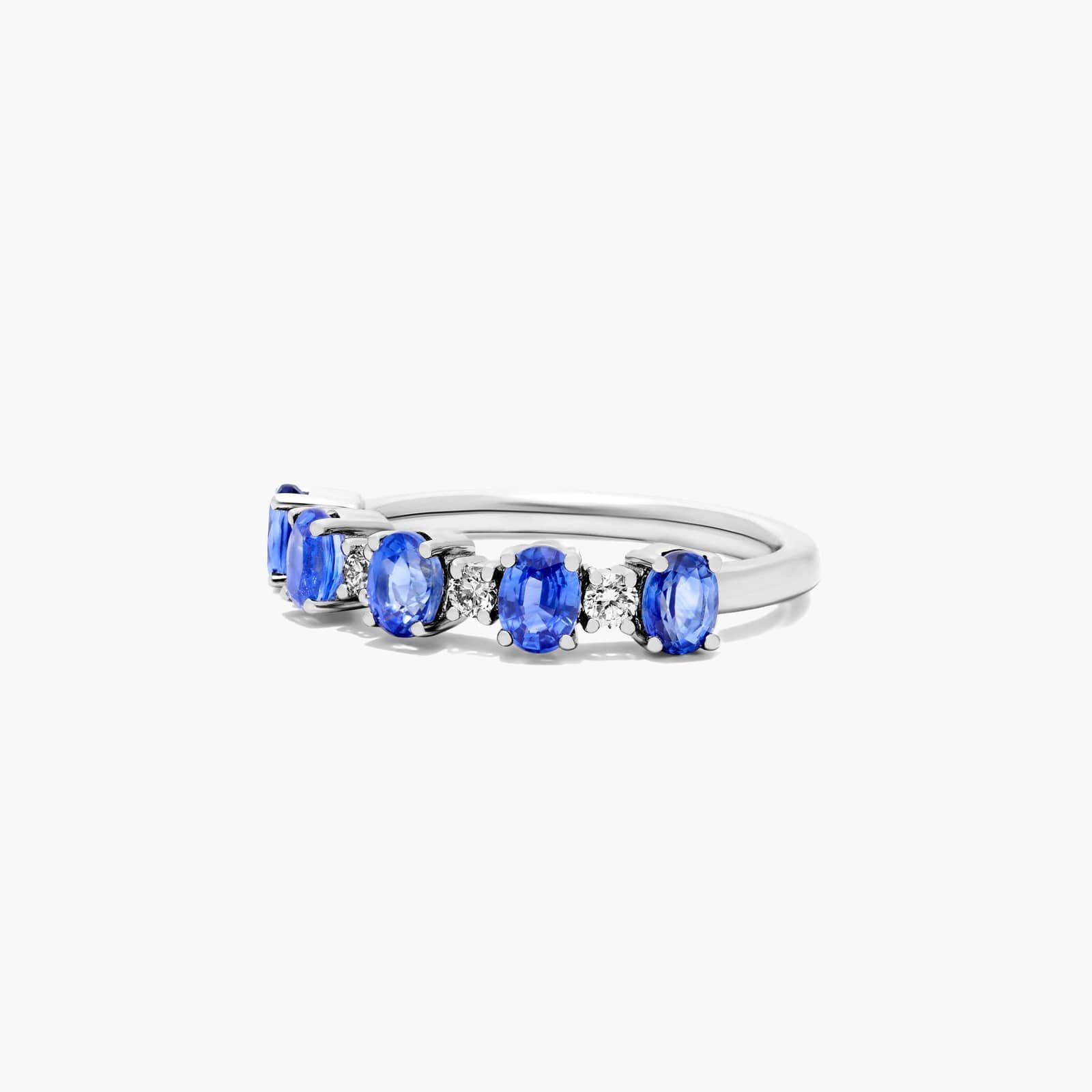 Oval Blue Sapphire And Diamond Ring In 14K White Gold By James Allen