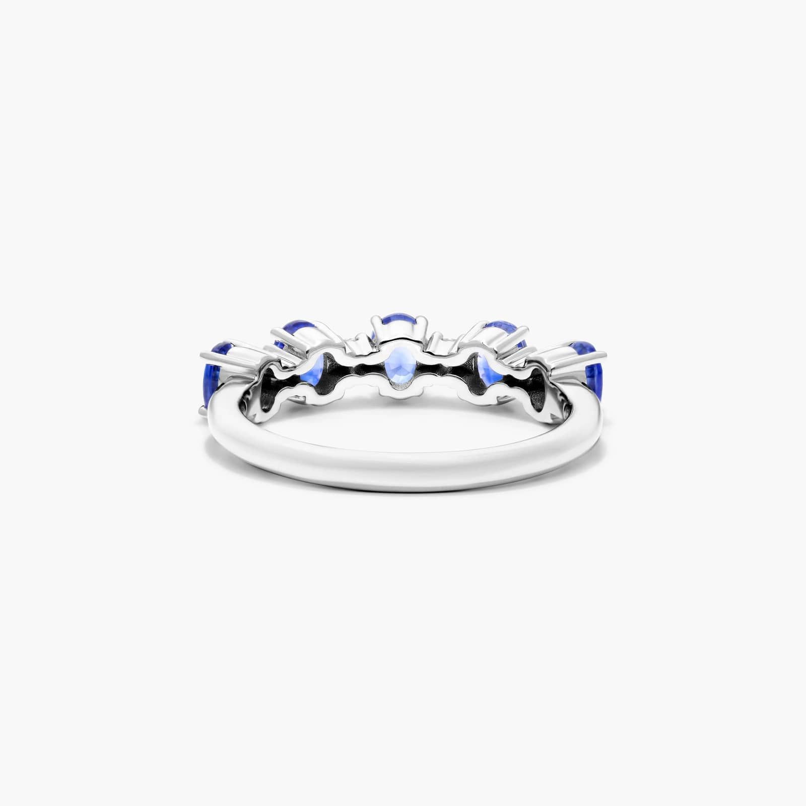 Oval Blue Sapphire And Diamond Ring In 14K White Gold By James Allen