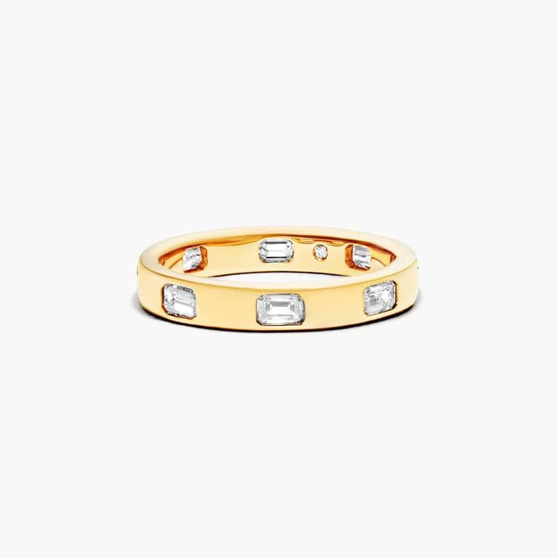 Emerald Cut Bezel Set Diamond Ring In 14K Yellow Gold By James Allen