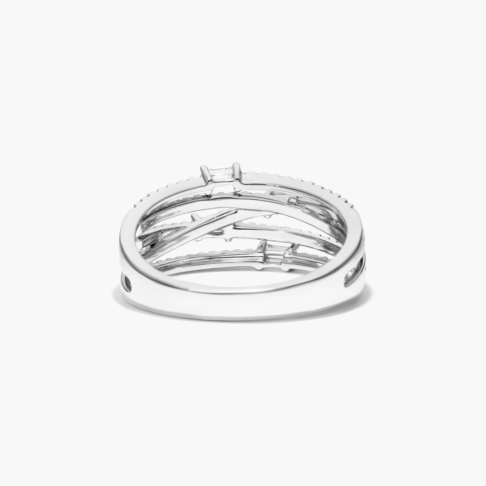 Mixed Diamond Stream Ring In 14K White Gold By James Allen