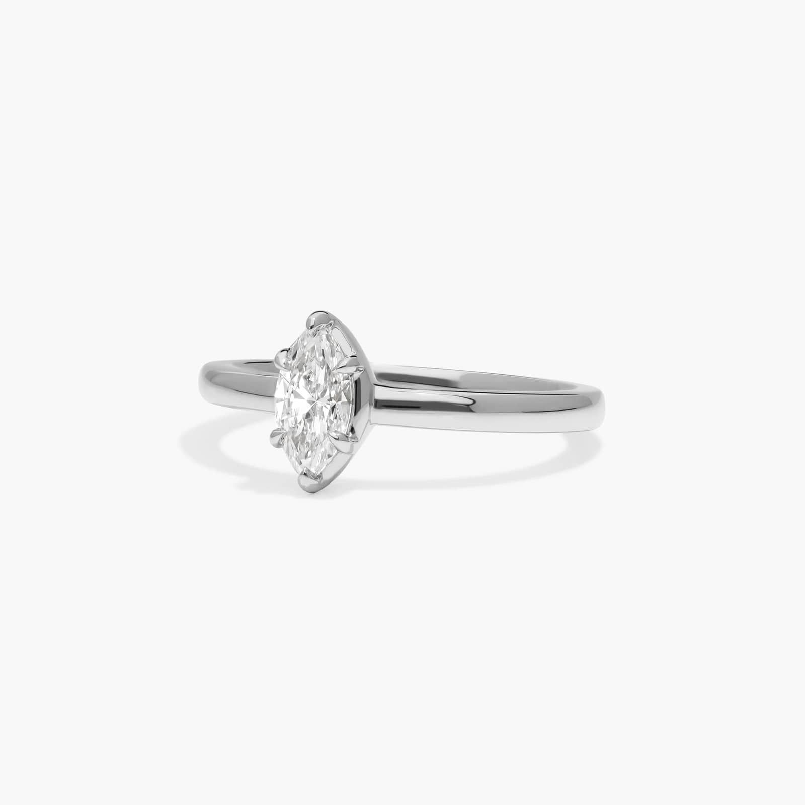 Solitaire Ring With 0.30 CTW Marquise Cut Lab-Grown Diamond In 14K White Gold By James Allen
