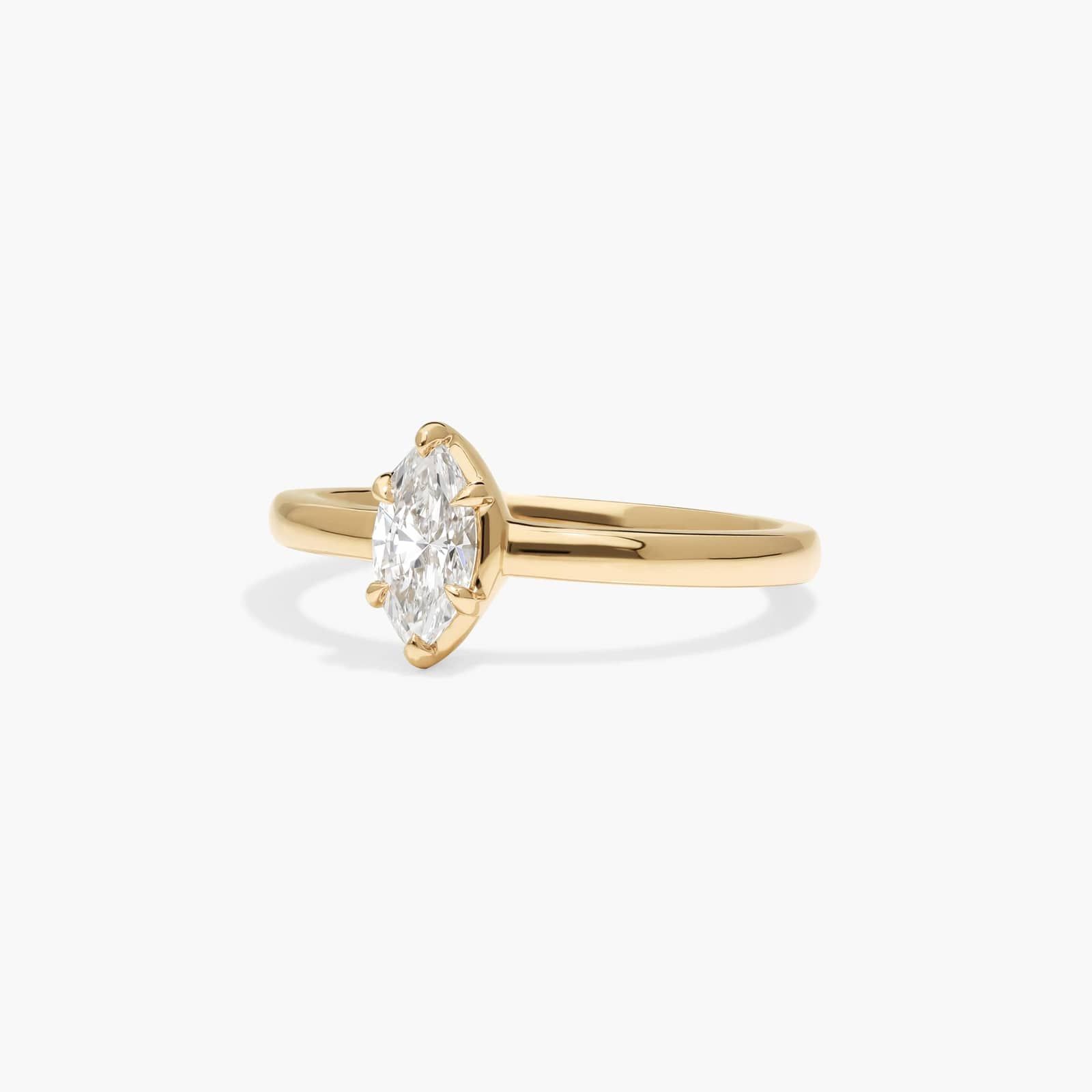 Solitaire Ring With 0.30 CTW Marquise Cut Lab-Grown Diamond In 14K Yellow Gold By James Allen