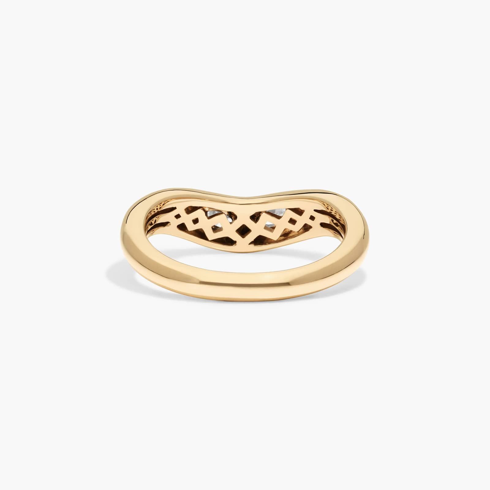 Curved Dome Two Stone Ring With 0.20 CTW Marquise Cut Lab-Grown Diamonds In 14K Yellow Gold By James Allen