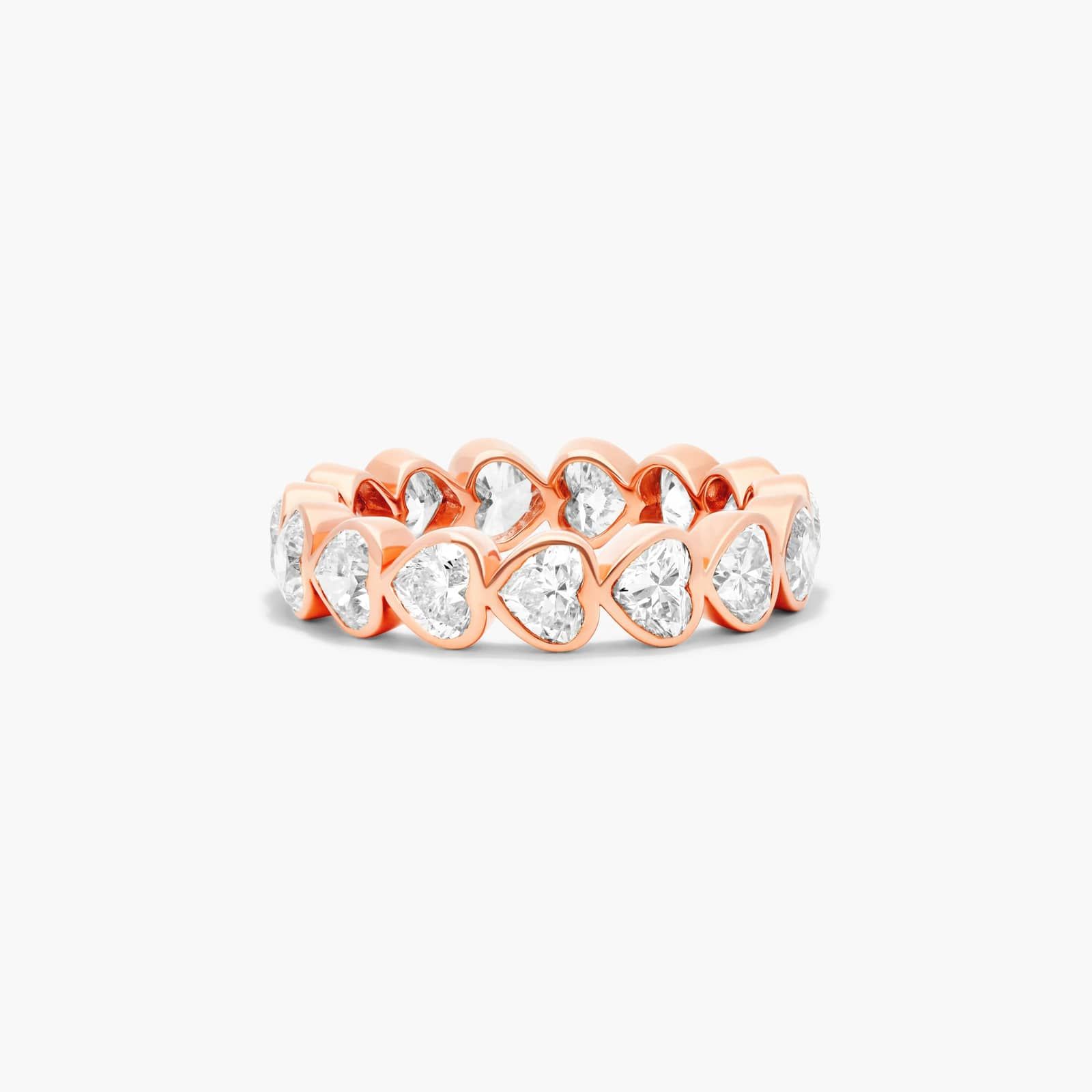 Heart Shaped Bezel Diamond Eternity Ring In 14K Rose Gold By James Allen
