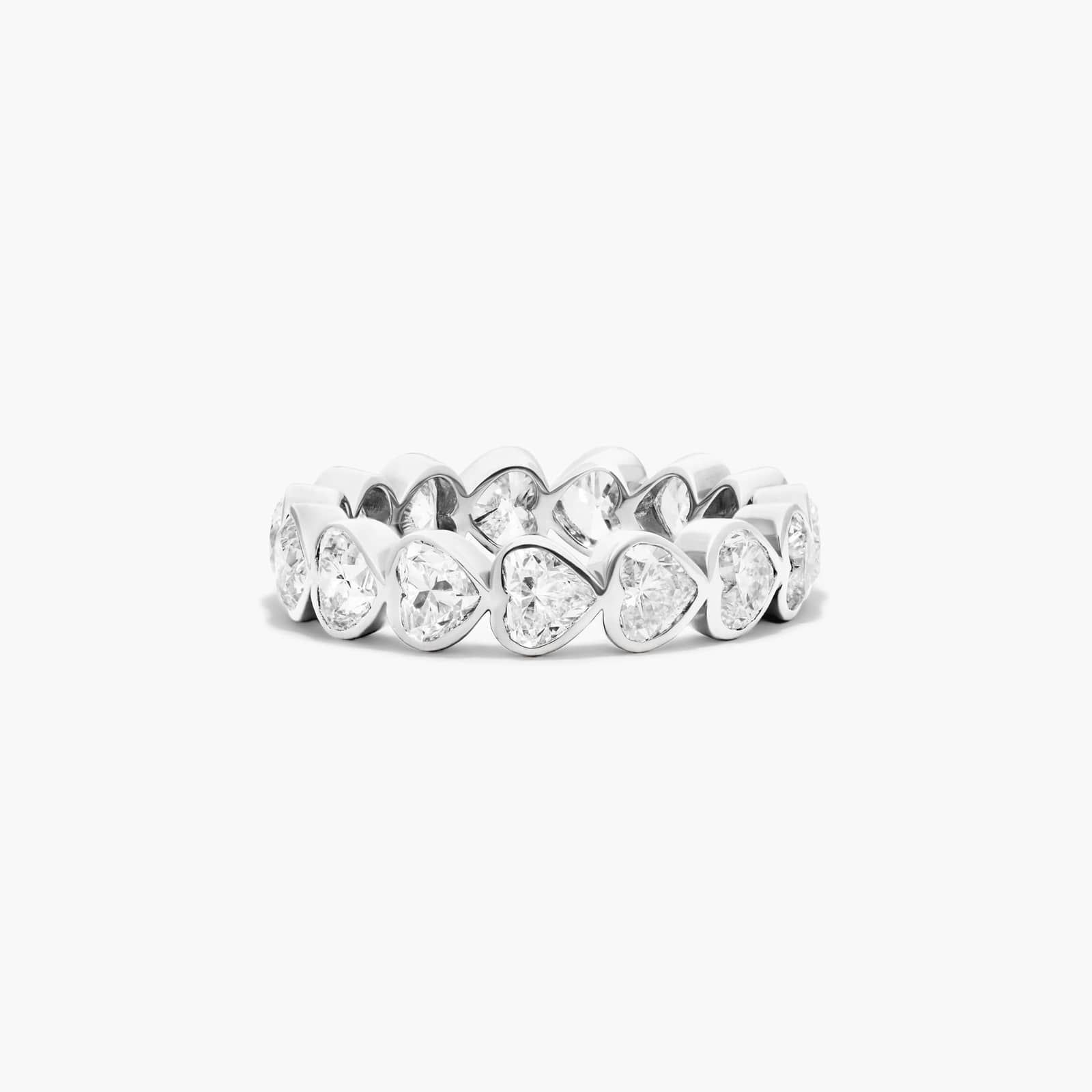 Heart Shaped Bezel Diamond Eternity Ring In 14K White Gold By James Allen