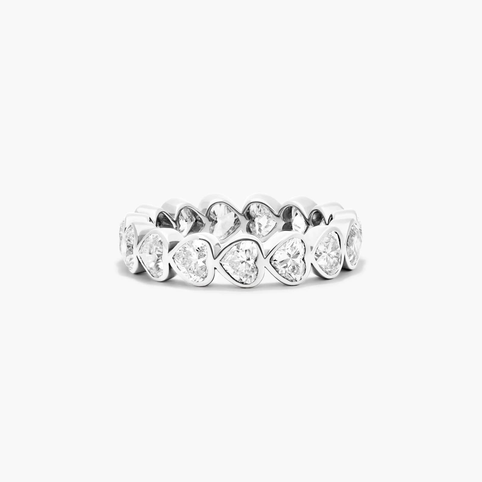 Heart Shaped Bezel Diamond Eternity Ring In 14K White Gold By James Allen