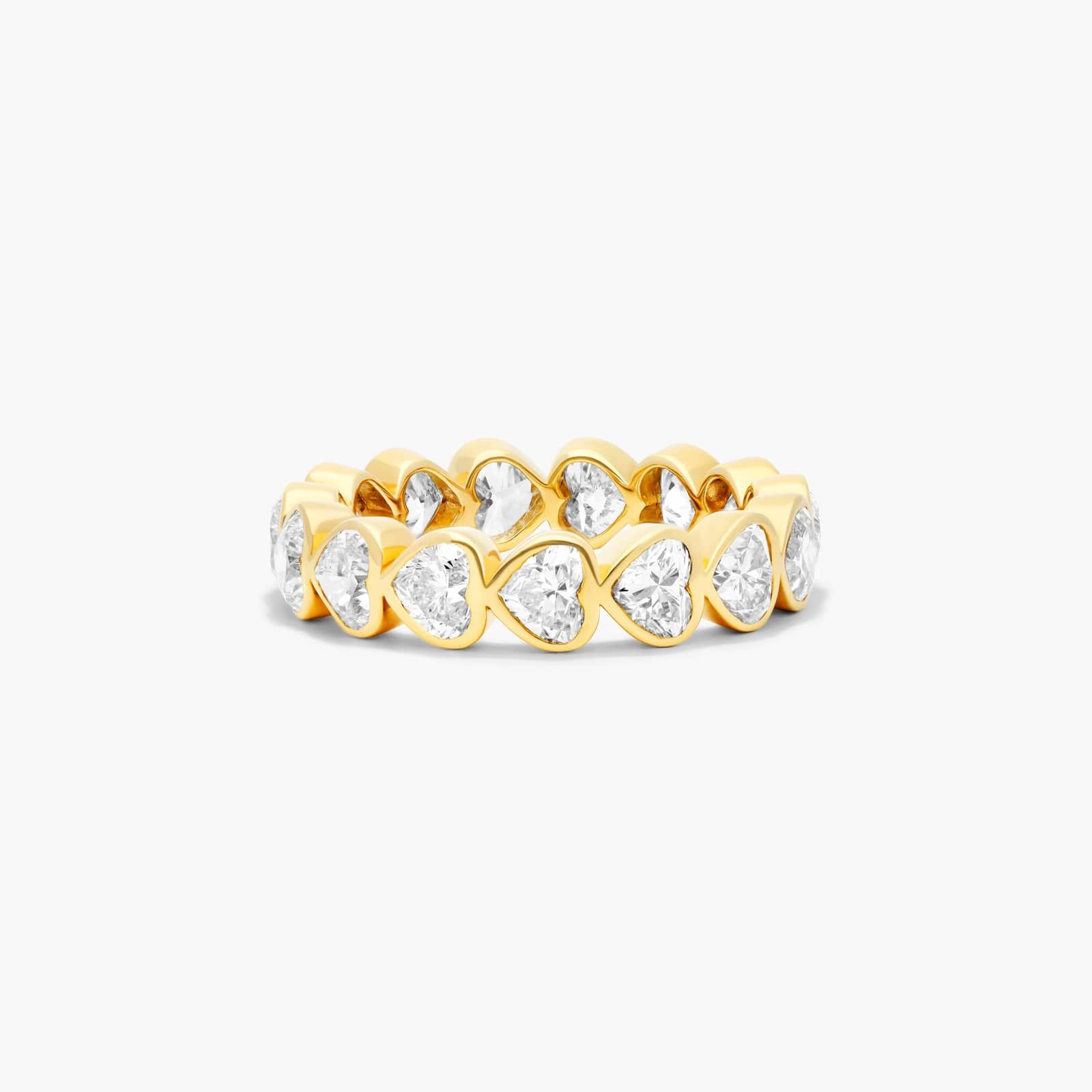 Heart Shaped Bezel Diamond Eternity Ring In 14K Yellow Gold By James Allen