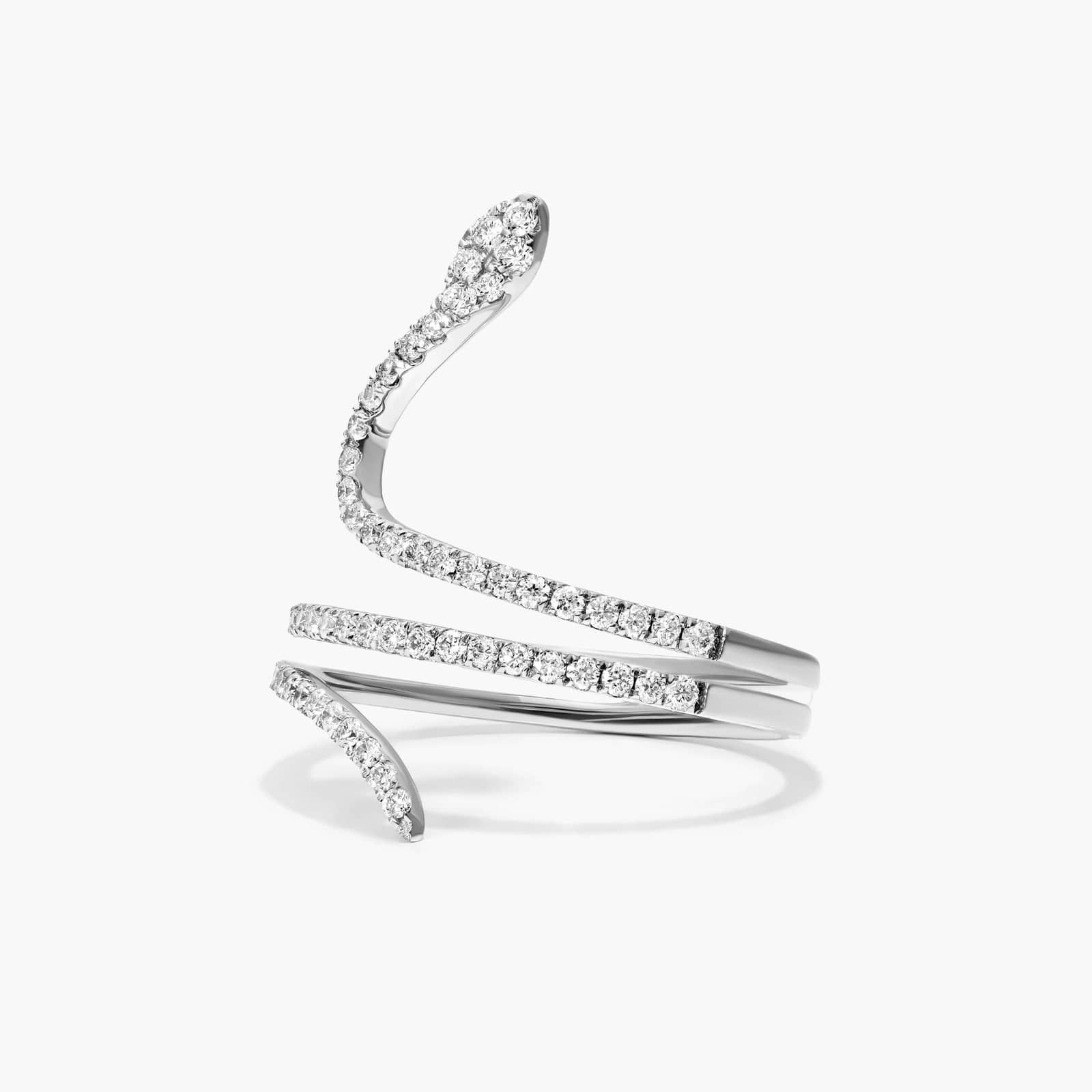 Snake Diamond Ring In 14K White Gold By James Allen