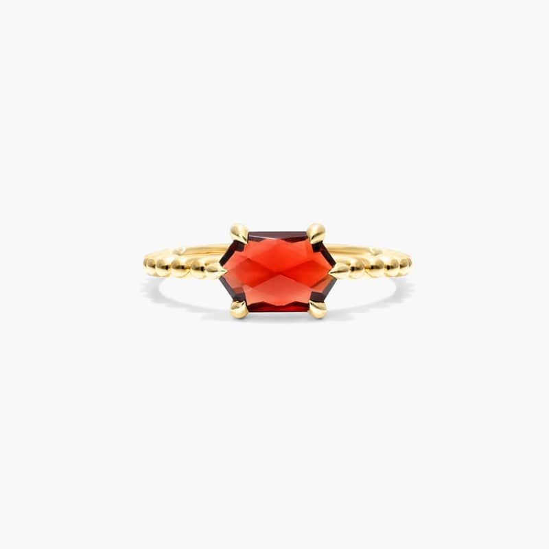 Garnet Hexagon Ring In 14K Yellow Gold By James Allen