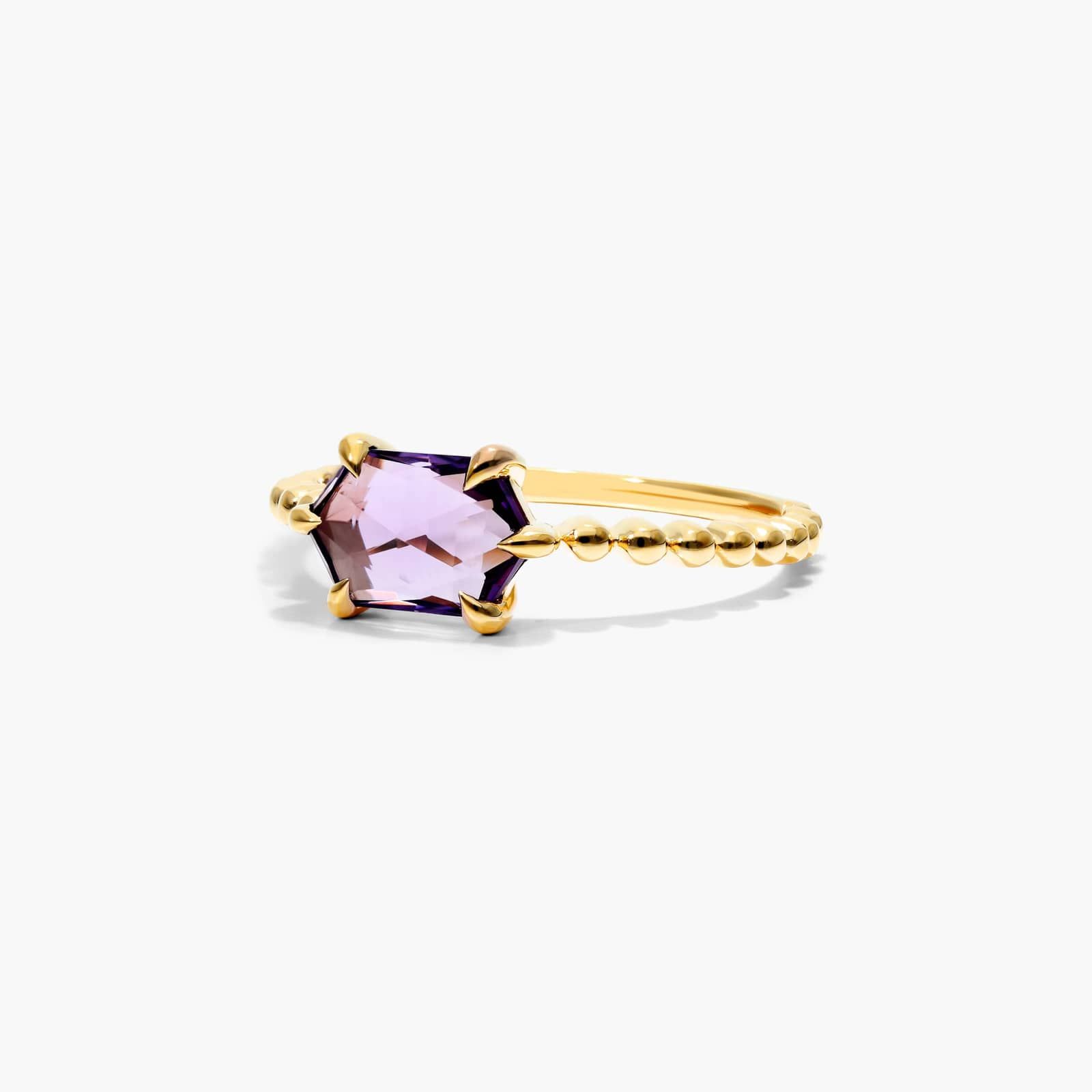 Amethyst Hexagon Ring In 14K Yellow Gold By James Allen