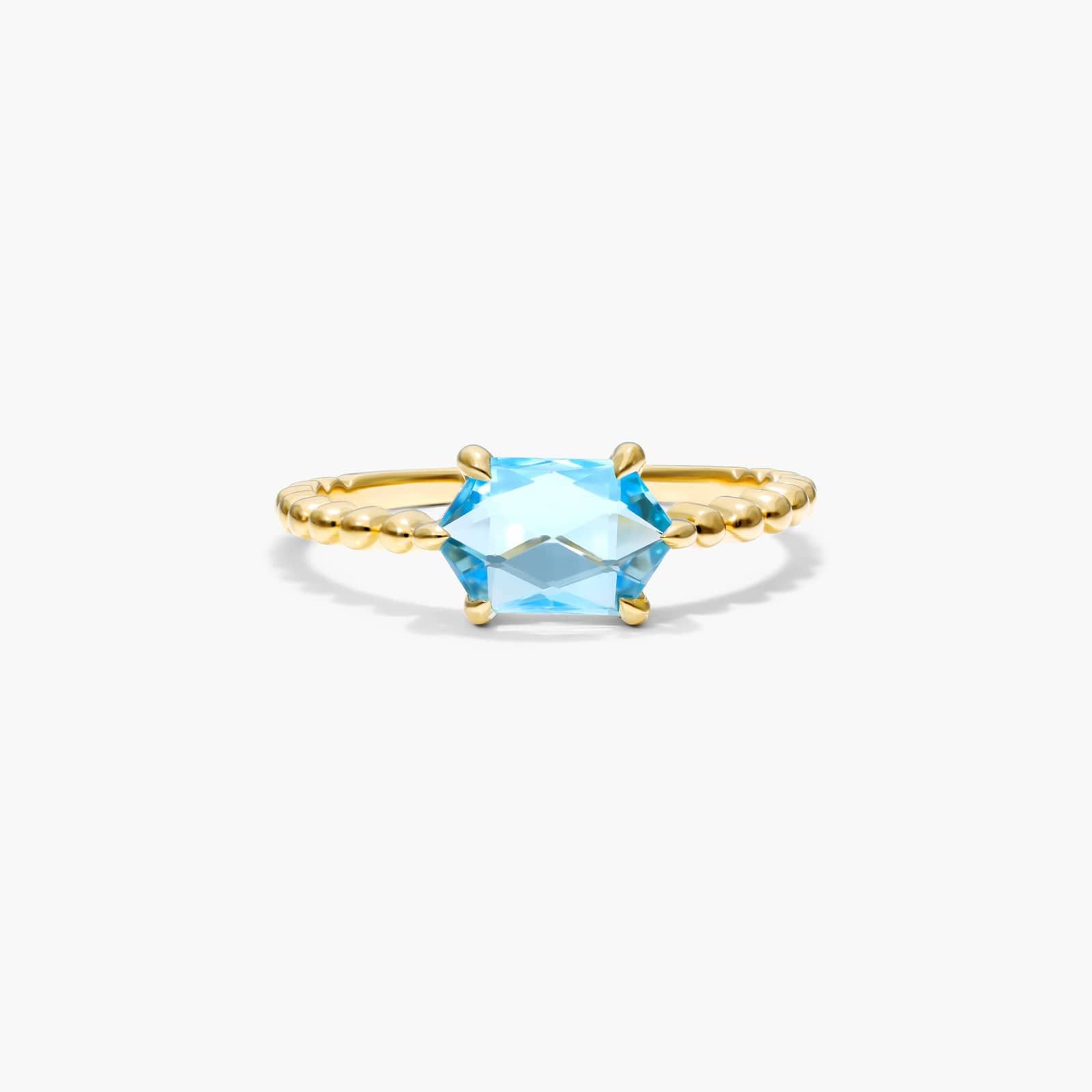 Blue Topaz Hexagon Ring In 14K Yellow Gold By James Allen