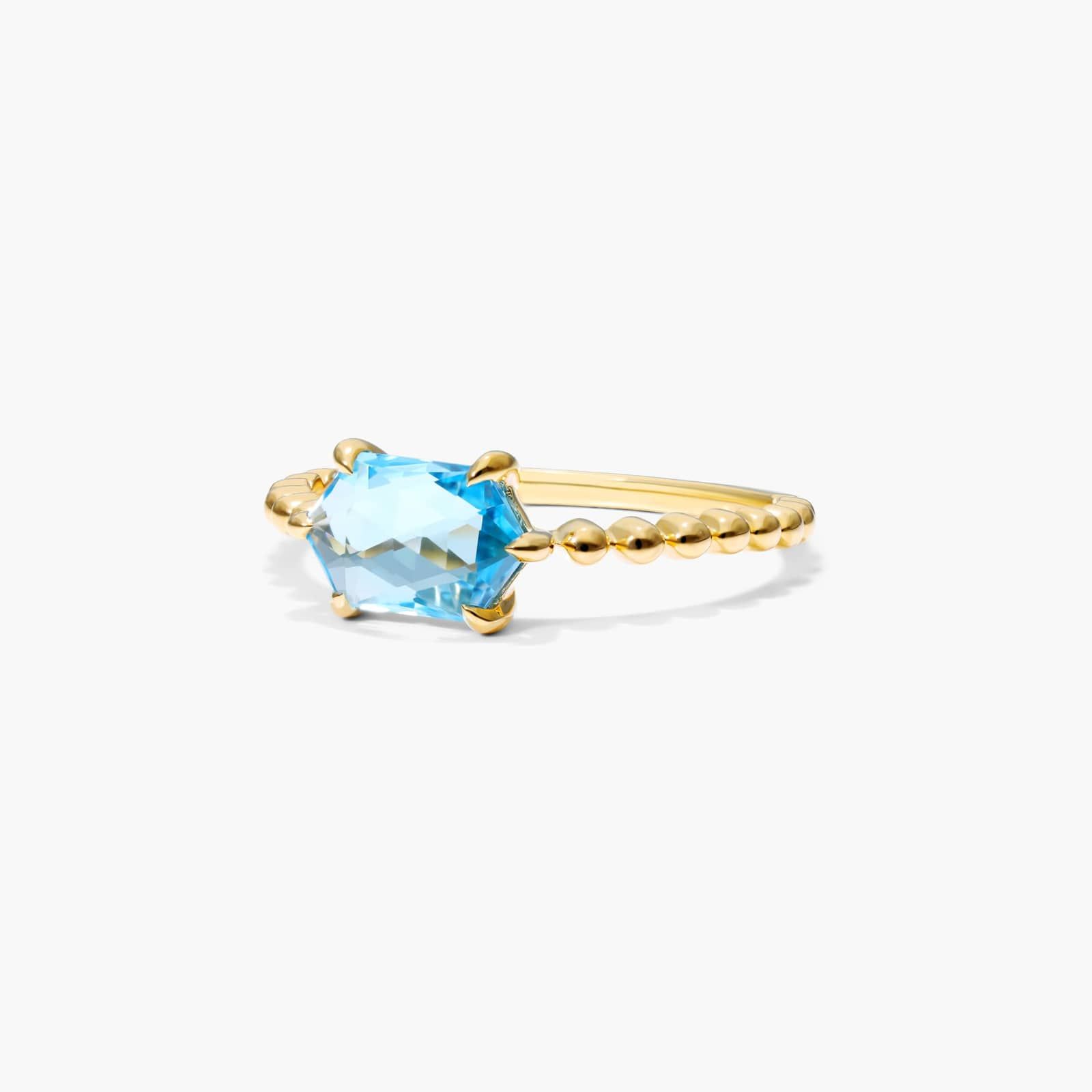 Blue Topaz Hexagon Ring In 14K Yellow Gold By James Allen
